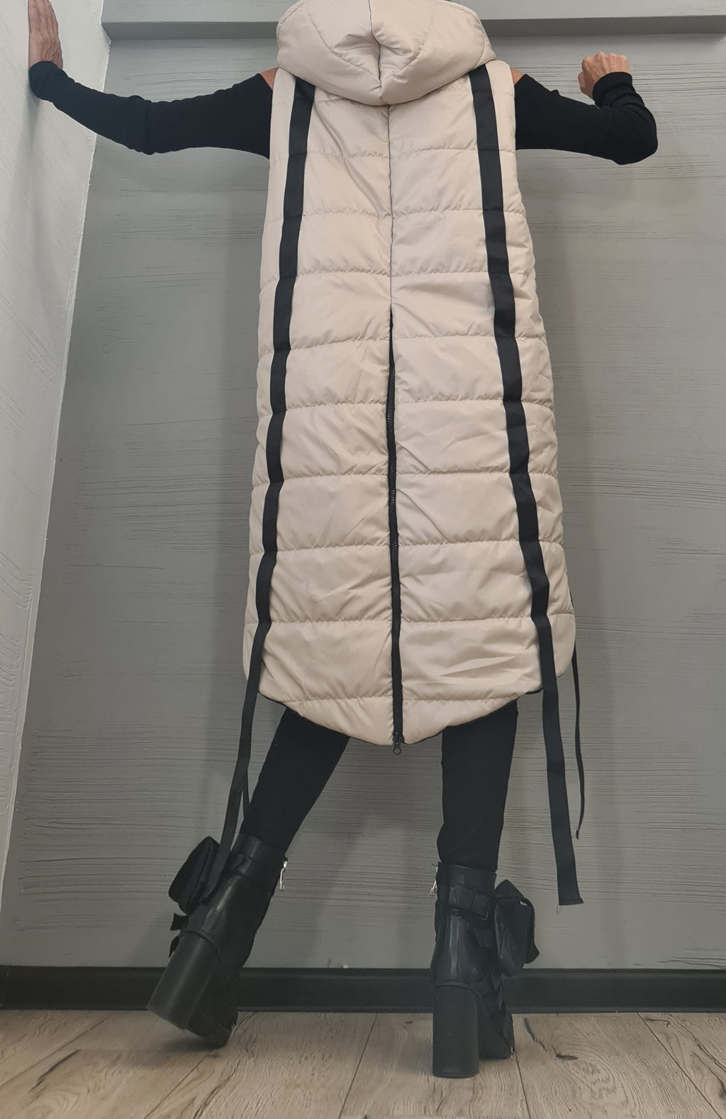 Winter Women Jacket Vest, Plus Size Clothing, Oversize Jacket, Extravagant Hooded Jacket, Avant Garde Clothing, Gothic Vest