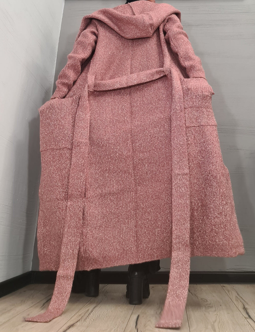 Hooded Ash roses Cardigan for Women, Oversize Winter Maxi Cardigan, Knit Cardigan, Knit Plus Size Clothing, Clothing Fall Sweater Coat