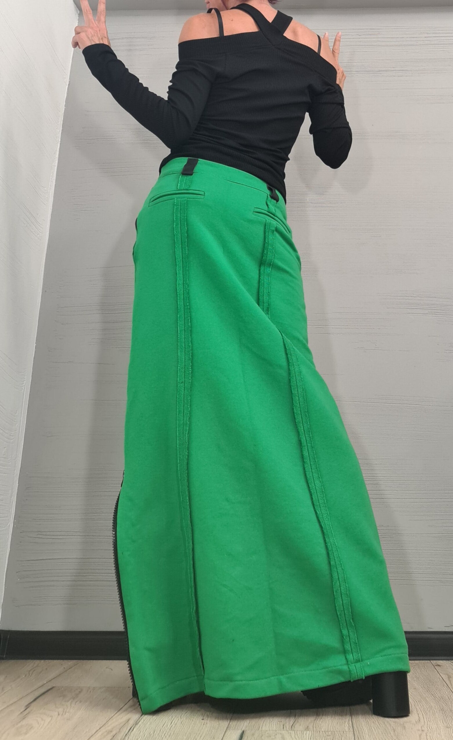 Long Sexy Cotton Skirt, Extravagant Skirt, A Line Skirt, Long Slit Skirt, Gothic Skirt, Asymmetric Skirt, DRESSSHOESCODE