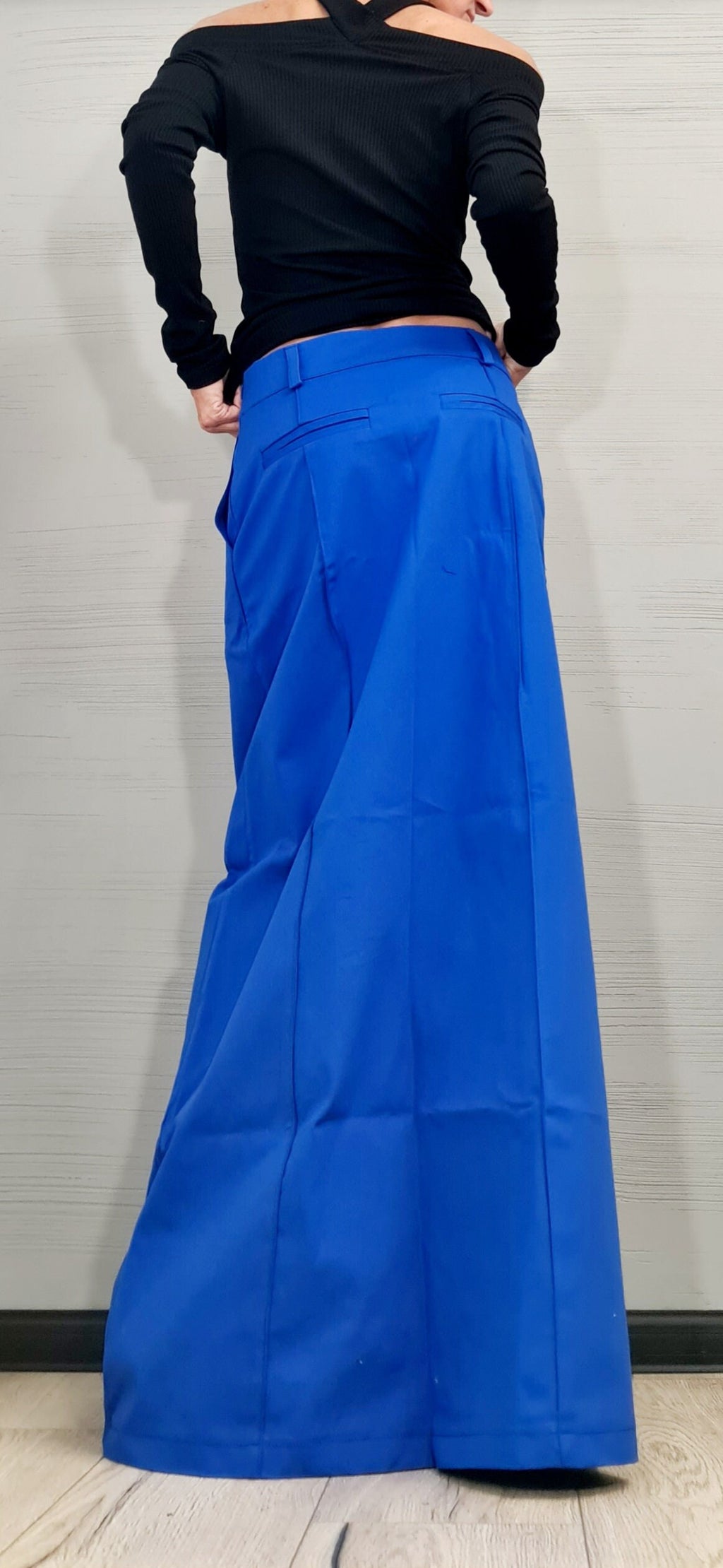 Long Sexy Skirt, Blue Extravagant Skirt, A Line Skirt, Long Slit Skirt, Gothic Skirt, Asymmetric Skirt, DRESSSHOESCODE