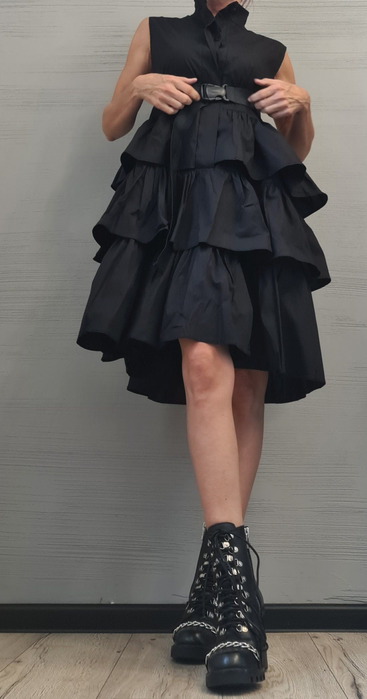 Extravagant Dress, Loose Shirt Tunic Dress, Gothic tunic, Party dress women, Flounce Dress, Plus Size Women Dress, Maxi Cotton Dress