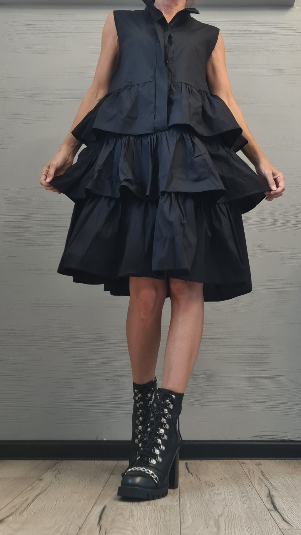 Extravagant Dress, Loose Shirt Tunic Dress, Gothic tunic, Party dress women, Flounce Dress, Plus Size Women Dress, Maxi Cotton Dress