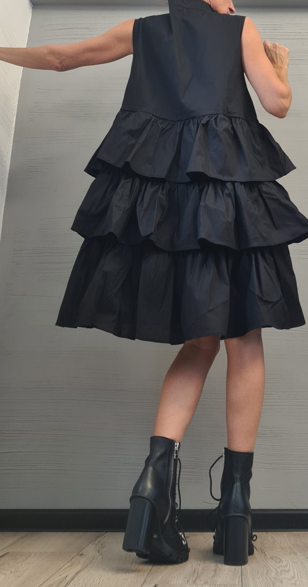 Extravagant Dress, Loose Shirt Tunic Dress, Gothic tunic, Party dress women, Flounce Dress, Plus Size Women Dress, Maxi Cotton Dress