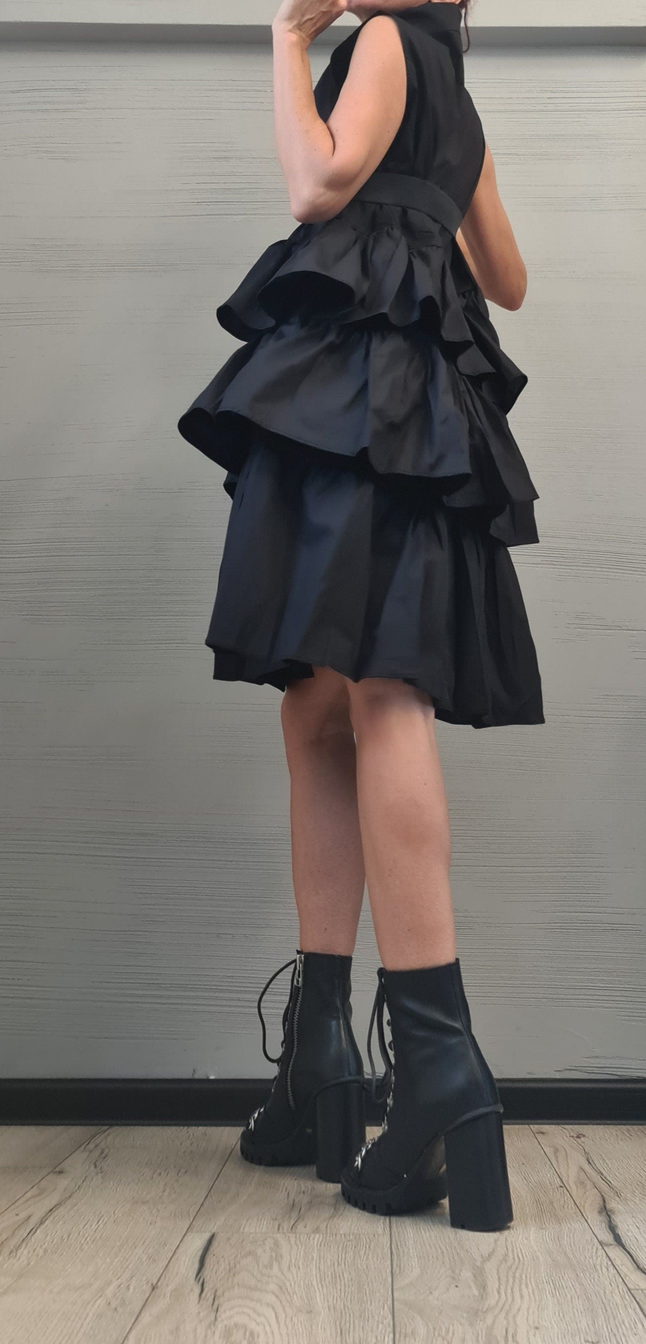 Extravagant Dress, Loose Shirt Tunic Dress, Gothic tunic, Party dress women, Flounce Dress, Plus Size Women Dress, Maxi Cotton Dress