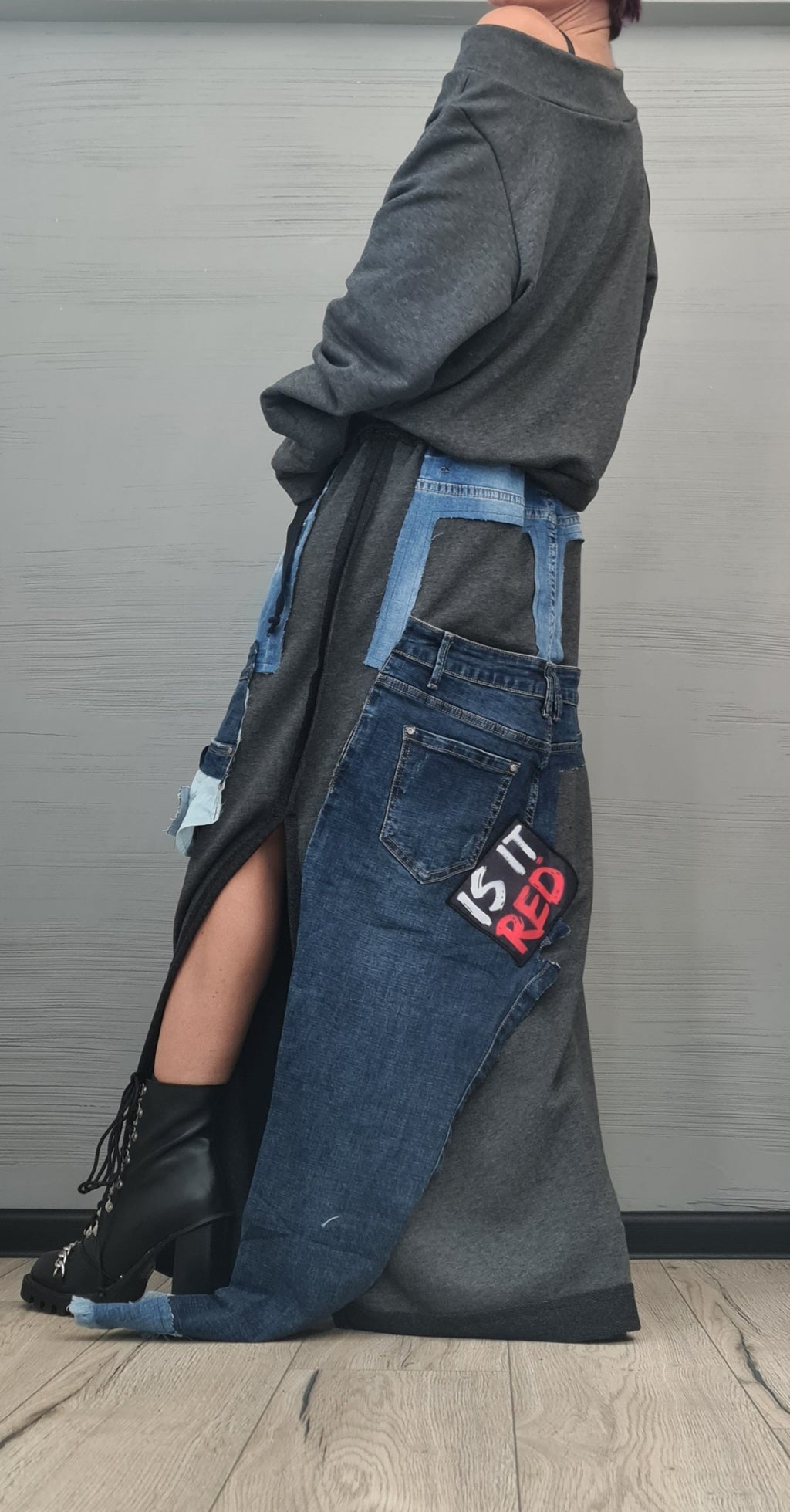 New collection Blouse And Skirt Set, Cotton Denim Women Costume, Extravagant Skirt, Sexy Women Suit, Deconstructed suit, Asymmetric suit