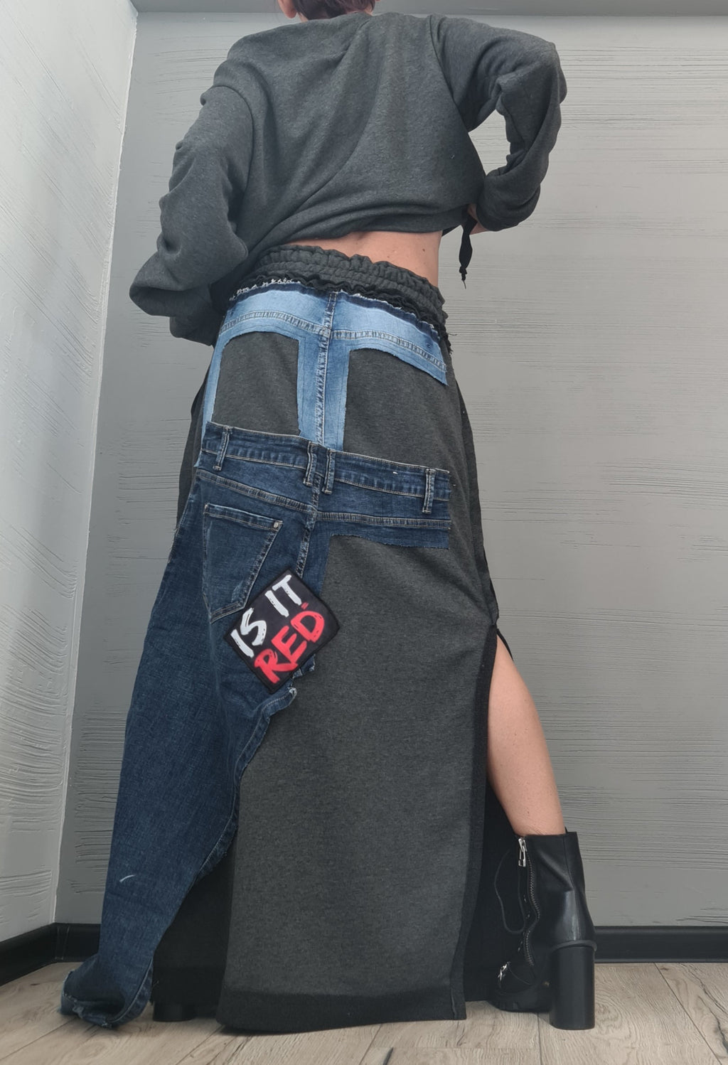 New collection Blouse And Skirt Set, Cotton Denim Women Costume, Extravagant Skirt, Sexy Women Suit, Deconstructed suit, Asymmetric suit