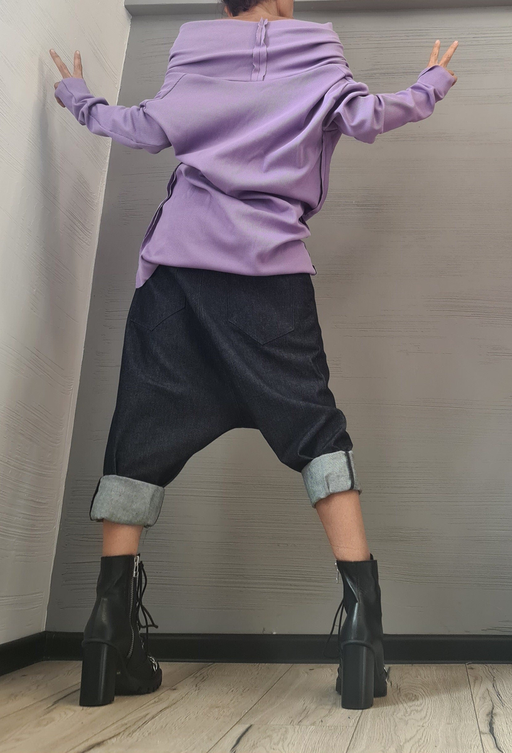 NEW Collection Asymmetric Sexy Fitted Top Blouse, Extravagant Blouse, Avant Garde Blouse, Sexy Top, Outside Seam