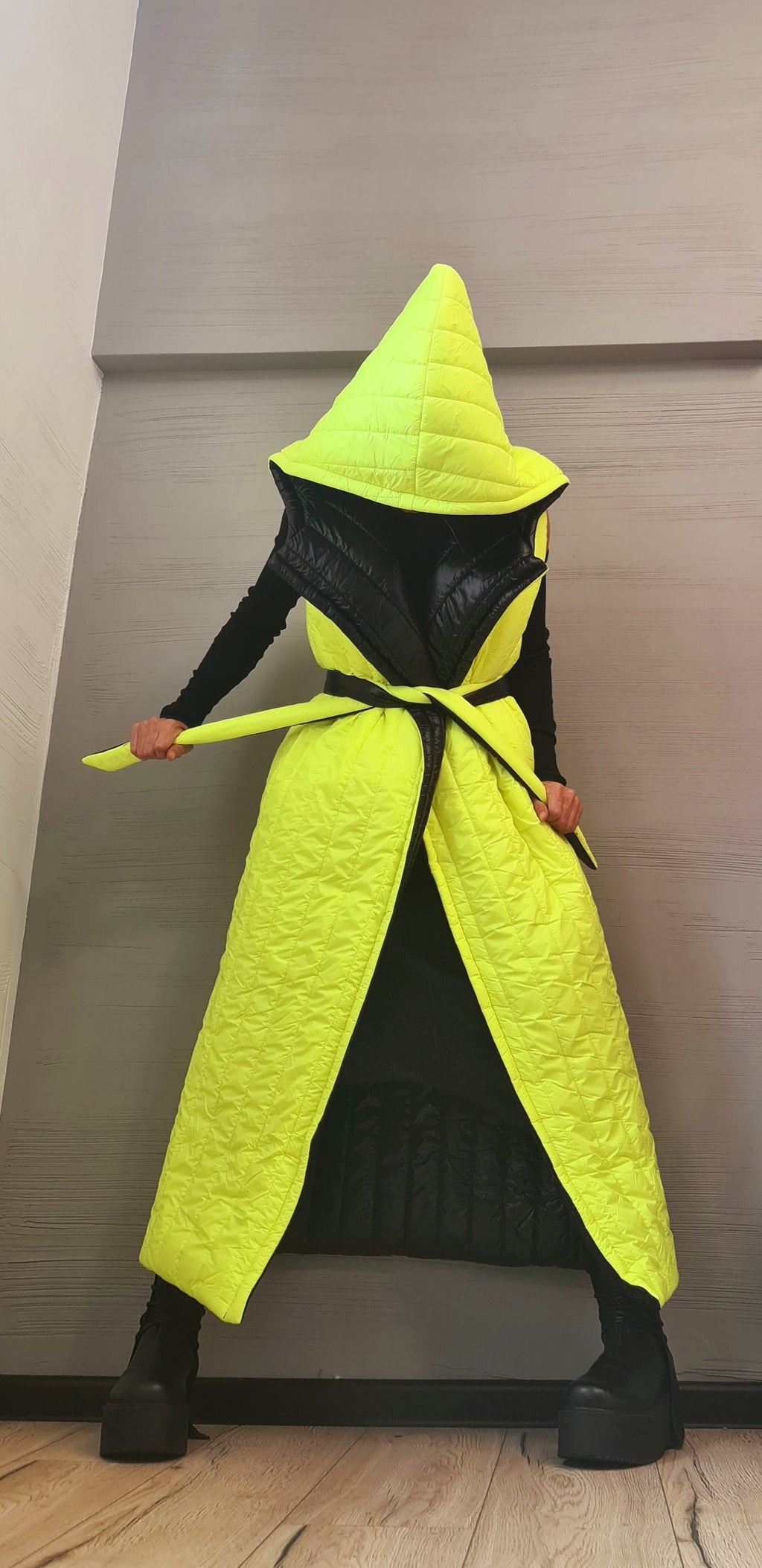 Winter Women Jacket Vest, Jacket two faces, Oversize Jacket, Extravagant Hooded Jacket, Avant Garde Clothing, Sleeveless jacket