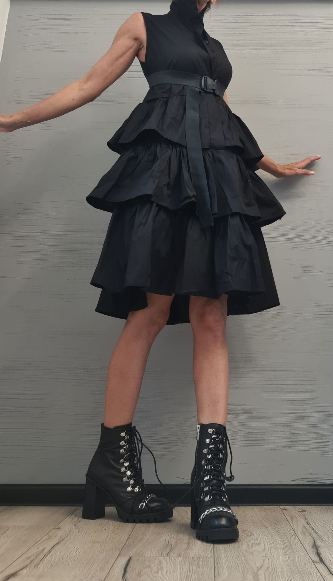 Extravagant Dress, Loose Shirt Tunic Dress, Gothic tunic, Party dress women, Flounce Dress, Plus Size Women Dress, Maxi Cotton Dress