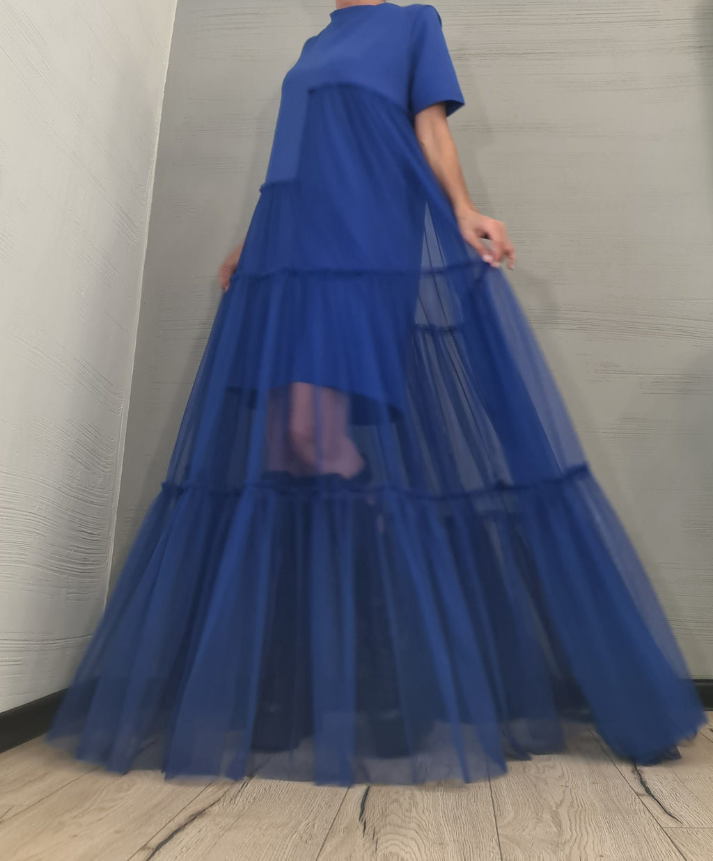 New collection Royal blue Extravagant Dress, Asymmetric Dress, Plus Size Clothing, Maxi Dress, Cocktail Dress, Party Tull Dress, Sexy Dress