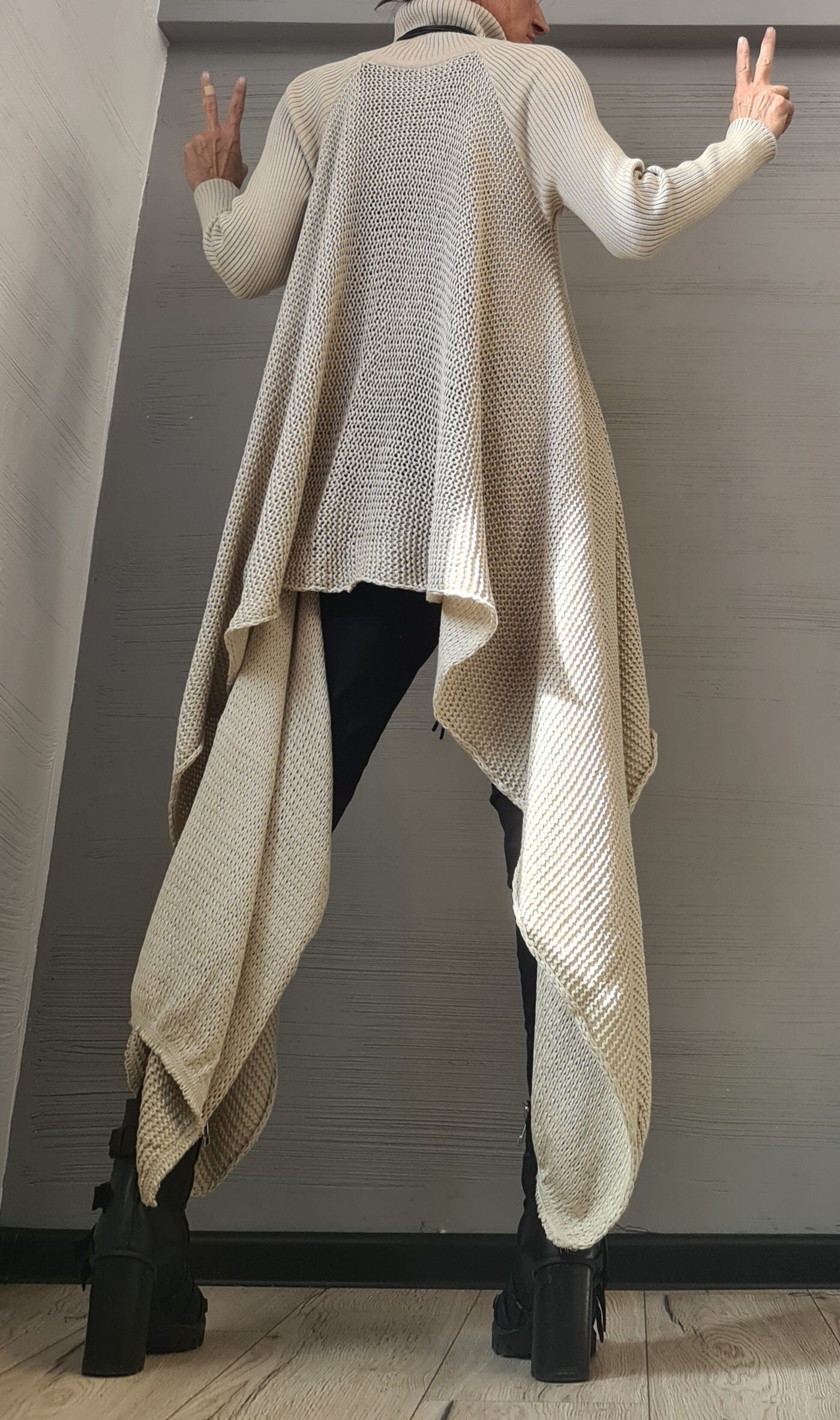 NEW Collection Knitted Sexy Turtle Neck Top Blouse, Extravagant Top, Avant Garde Blouse, Sexy Top, Long sleeve