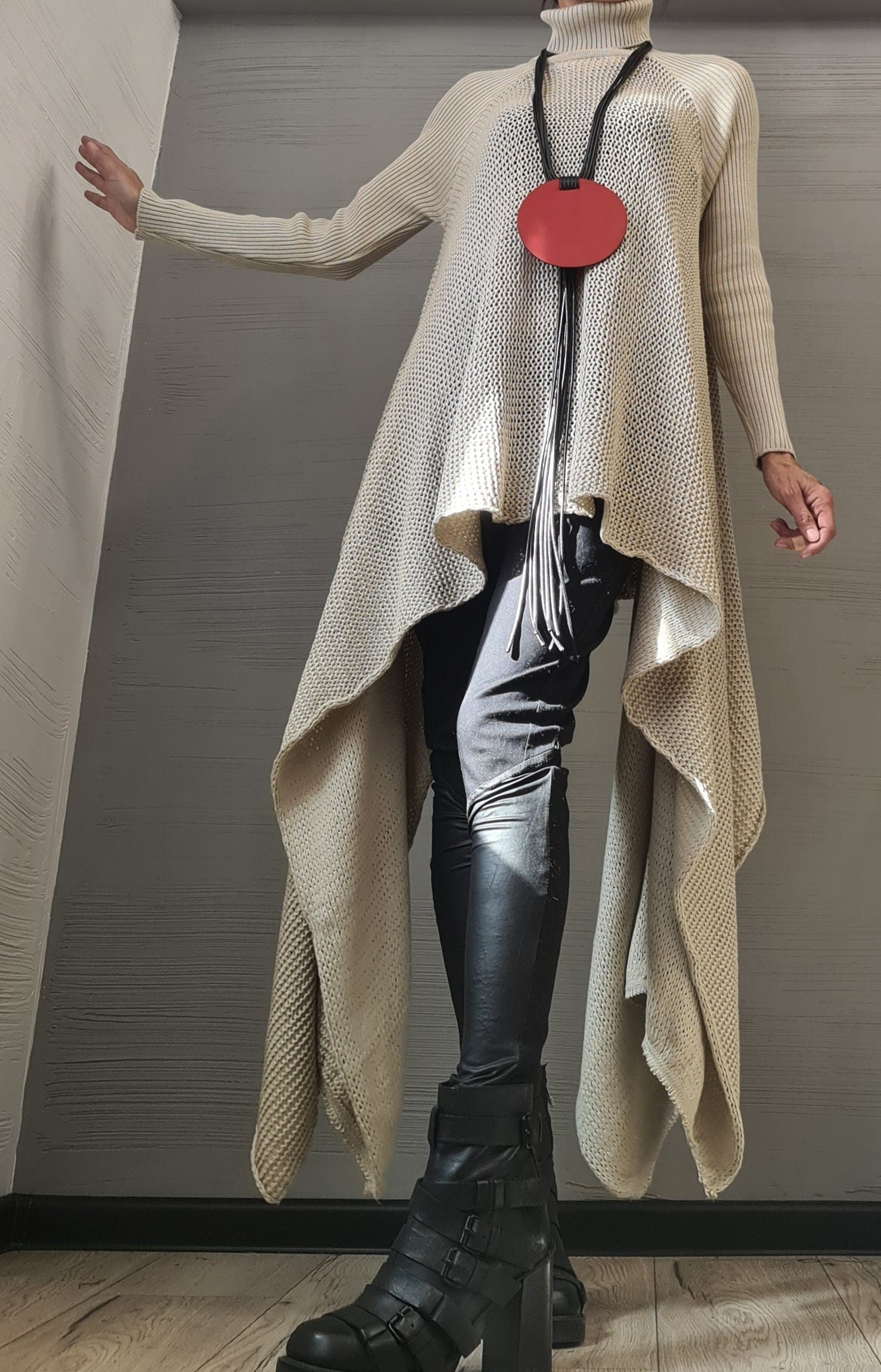 NEW Collection Knitted Sexy Turtle Neck Top Blouse, Extravagant Top, Avant Garde Blouse, Sexy Top, Long sleeve