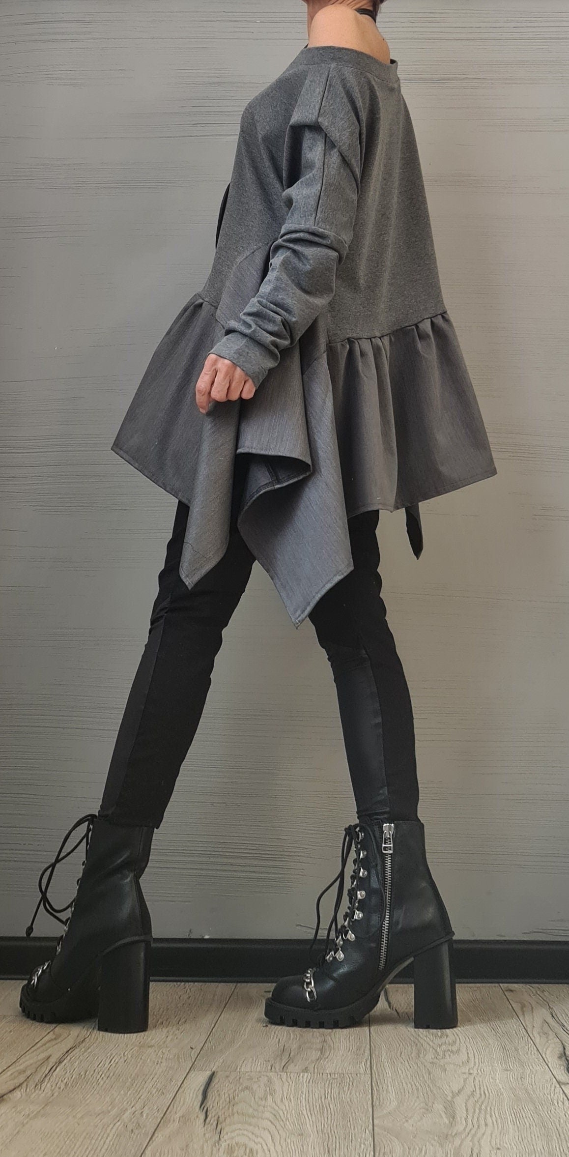 Extravagant Blose, Avant Garde Blouse, Deconstructed Top, Extravagant Asymmetric Top, Long sleeve, New collection