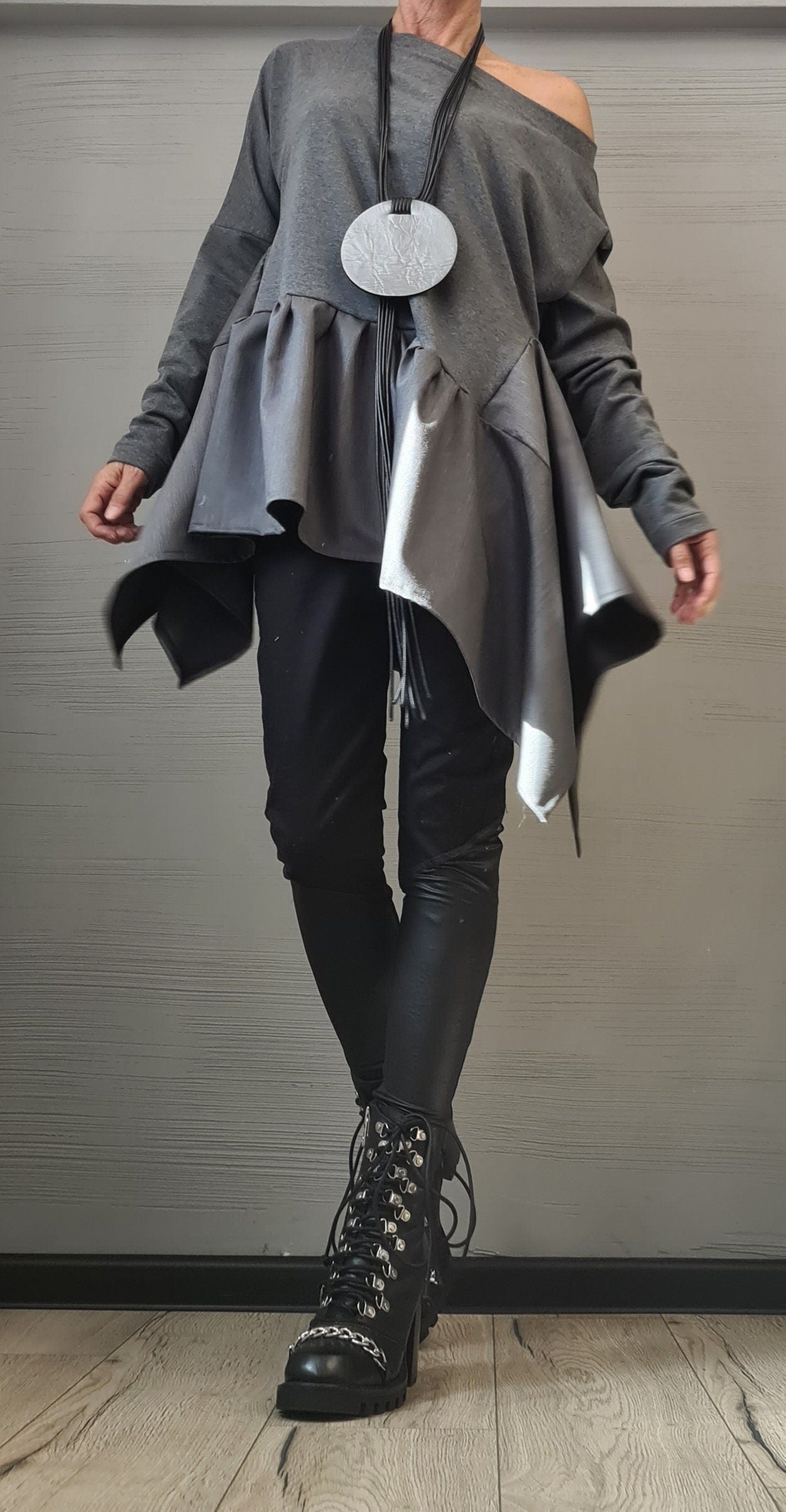 Extravagant Blose, Avant Garde Blouse, Deconstructed Top, Extravagant Asymmetric Top, Long sleeve, New collection