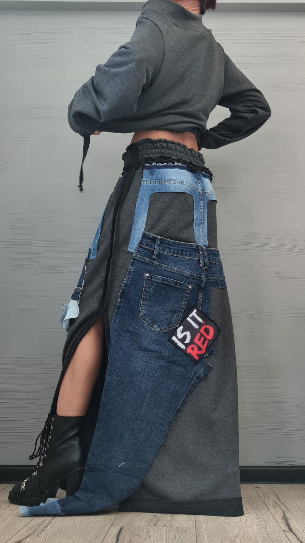 New collection Blouse And Skirt Set, Cotton Denim Women Costume, Extravagant Skirt, Sexy Women Suit, Deconstructed suit, Asymmetric suit