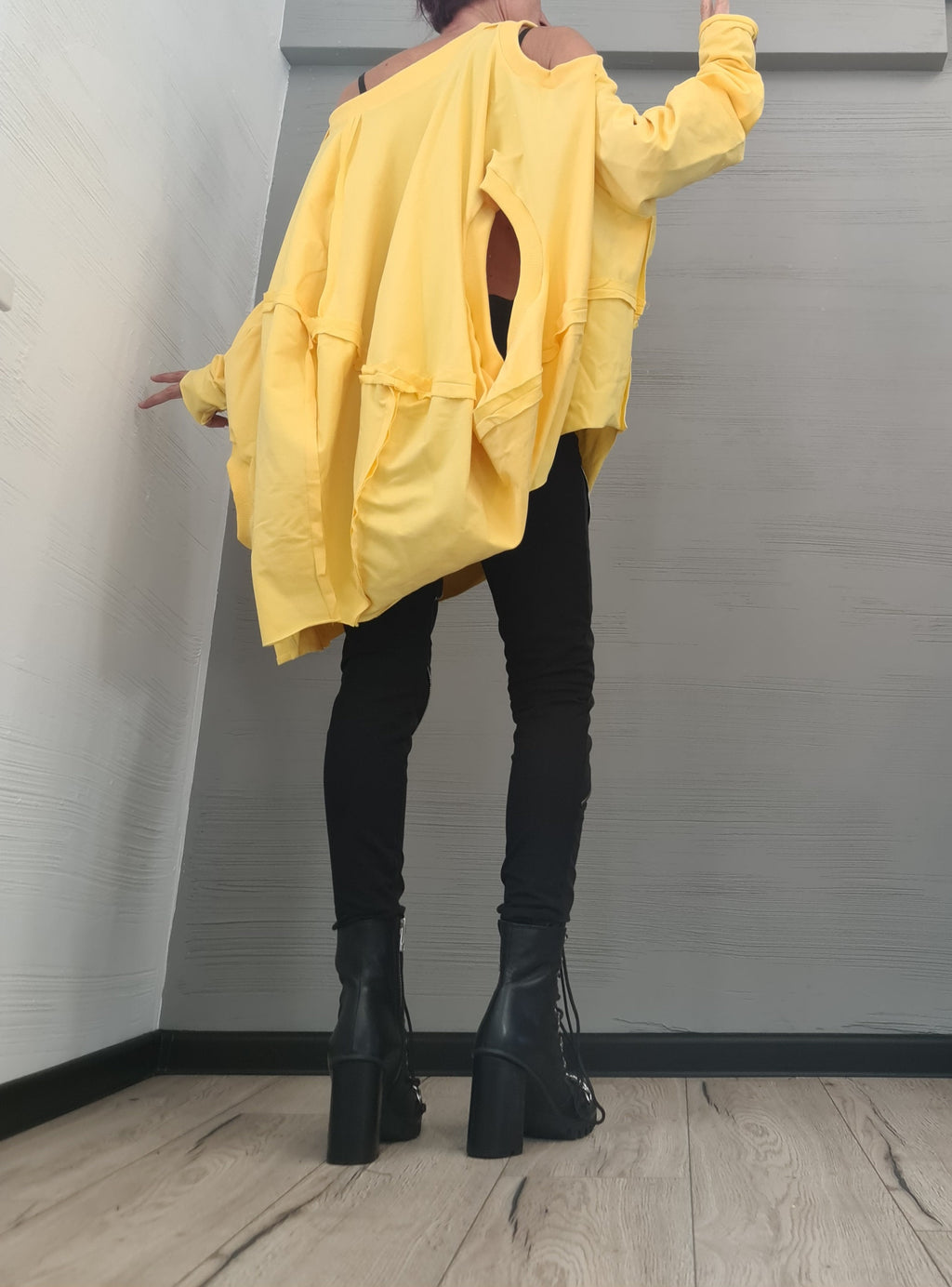 Asymmetrical tunic, Avant Garde Tunic, Loose Tunic, Deconstructed Top, Gothic tunic, Oversize Tunic, Long Short Sleeve Top