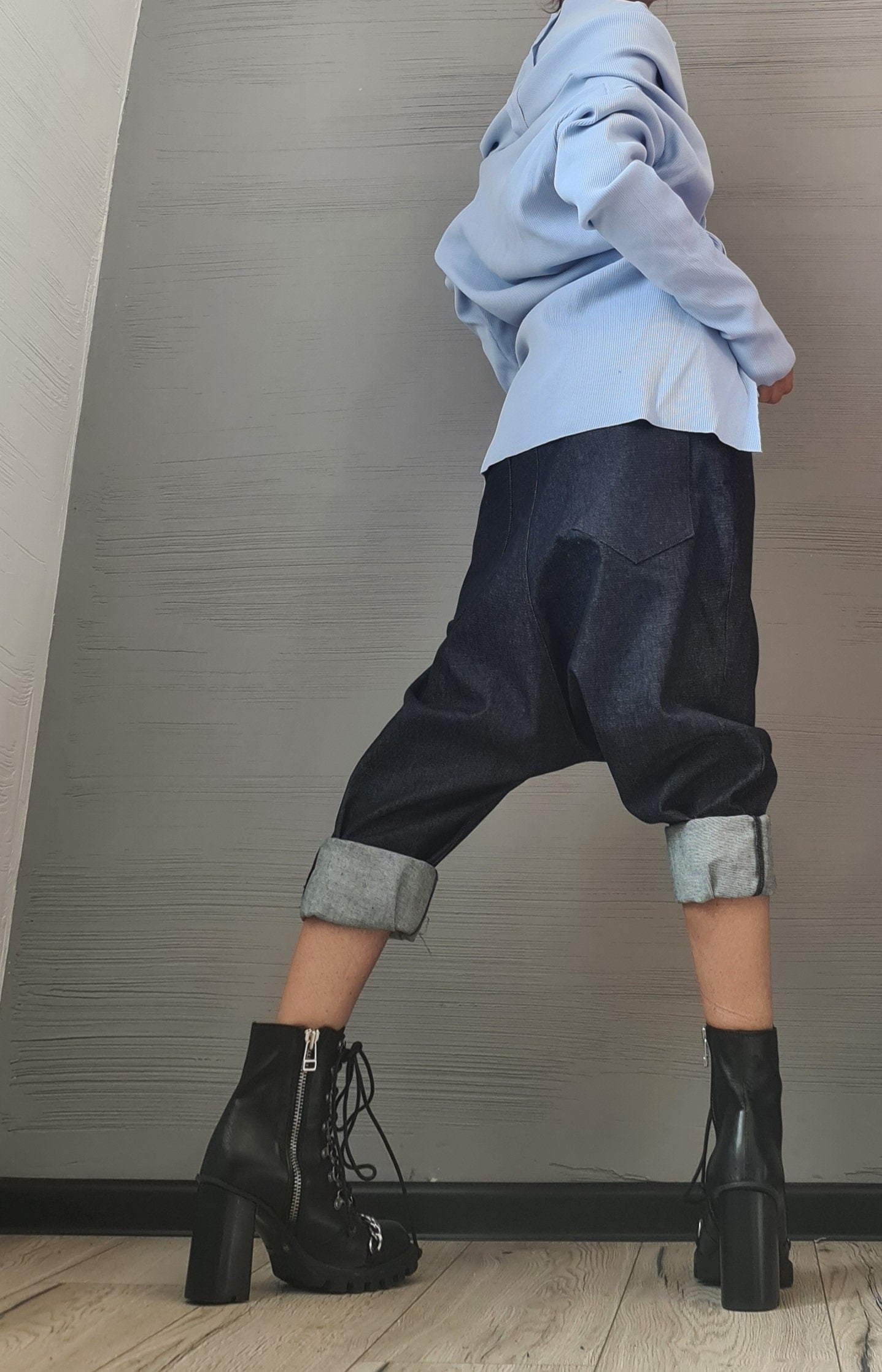 NEW Collection Asymmetric Sexy Fitted Top Blouse, Extravagant Top, Avant Garde Blouse, Sexy Top, Outside Seam