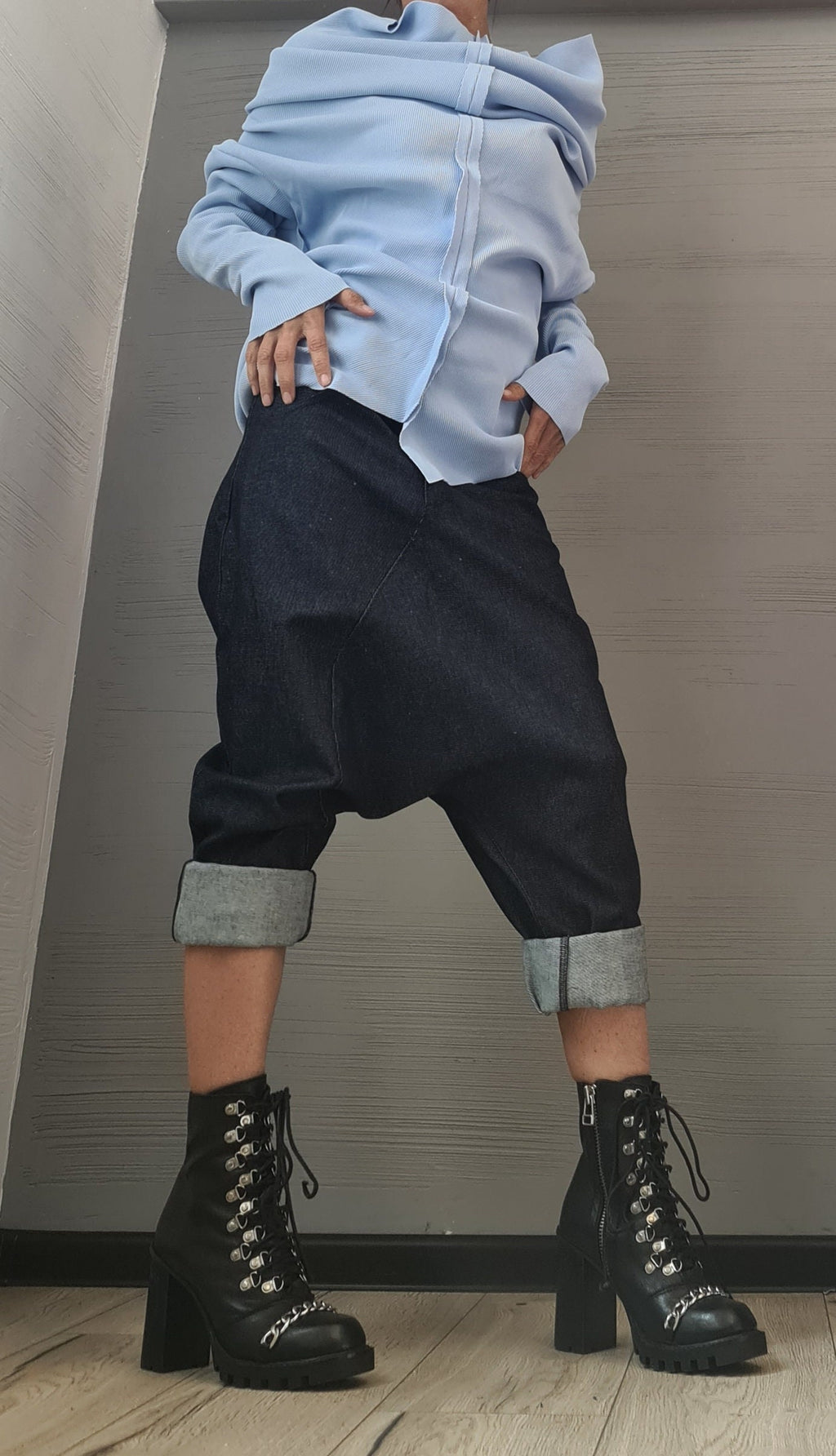 NEW Collection Asymmetric Sexy Fitted Top Blouse, Extravagant Top, Avant Garde Blouse, Sexy Top, Outside Seam