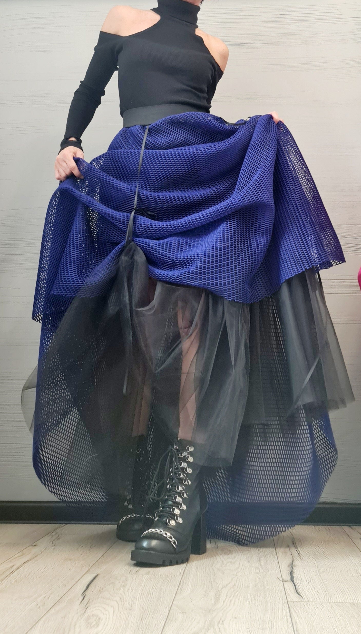 Long Short Skirt , Tulle Long Skirt, Bridal Skirt, Tutu Skirt, Ball Skirt, Cocktail Skirt, Gothic Skirt, Circle Skirt, Wedding  Skirt