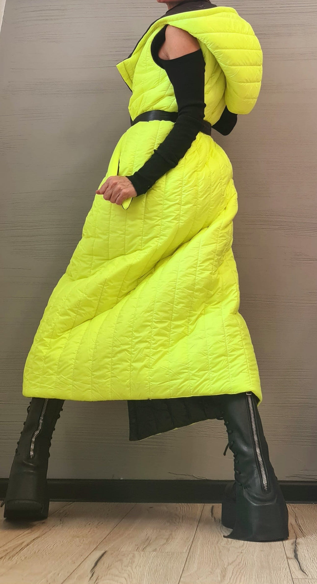 Winter Women Jacket Vest, Jacket two faces, Oversize Jacket, Extravagant Hooded Jacket, Avant Garde Clothing, Sleeveless jacket