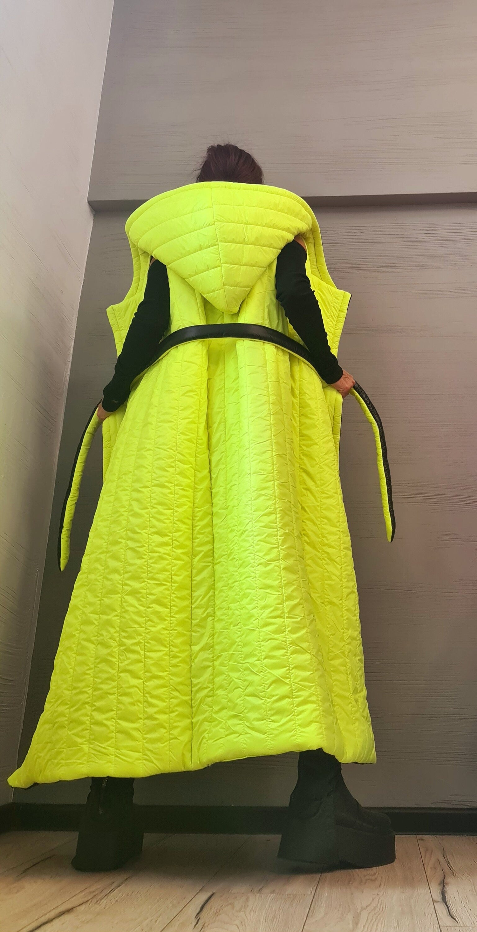 Winter Women Jacket Vest, Jacket two faces, Oversize Jacket, Extravagant Hooded Jacket, Avant Garde Clothing, Sleeveless jacket