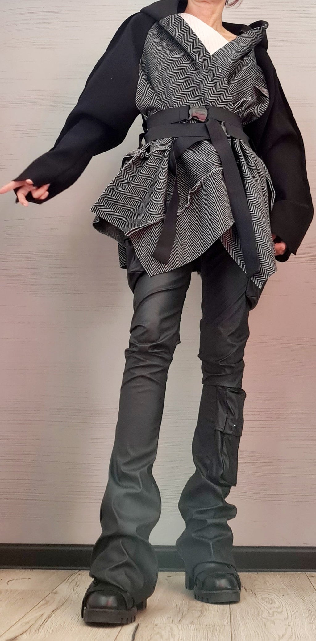 Extravagant Deconstructed Coat, Winter Coat, Plus Size Clothing, Oversize Coat,  Wool Clothing