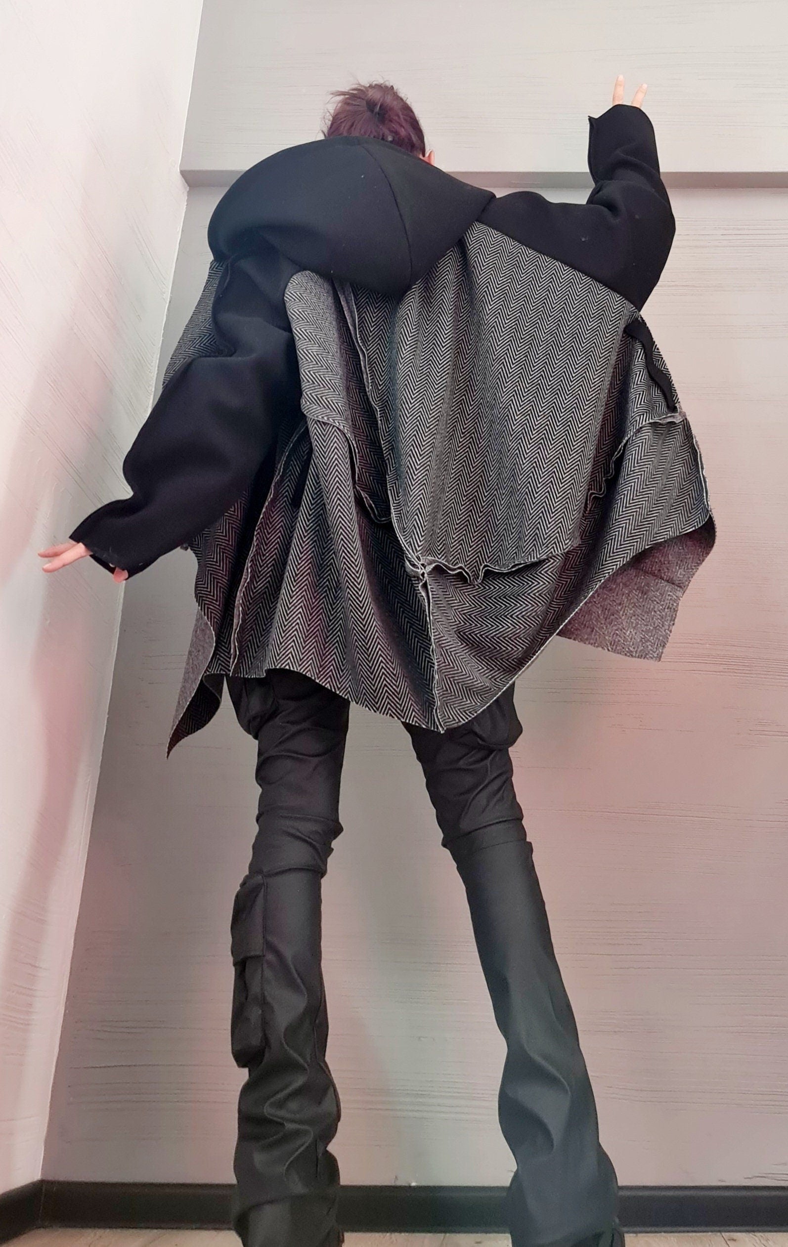 Extravagant Deconstructed Coat, Winter Coat, Plus Size Clothing, Oversize Coat,  Wool Clothing