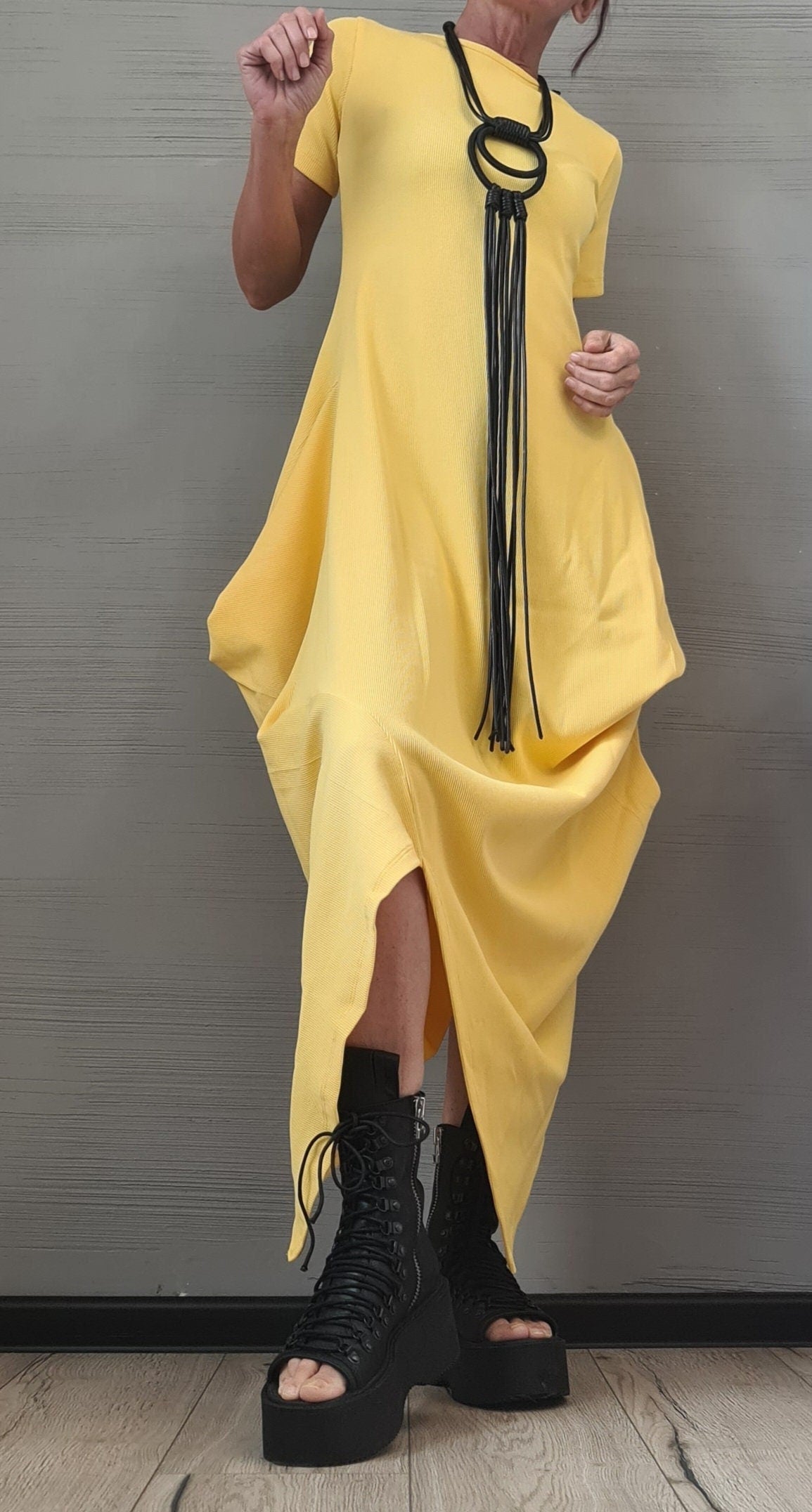 New collection Asymmetric Long Dress, Extravagant Fit Dress, Grunge Dress, Plus Size Clothing, Drape Dress, Loose Dress
