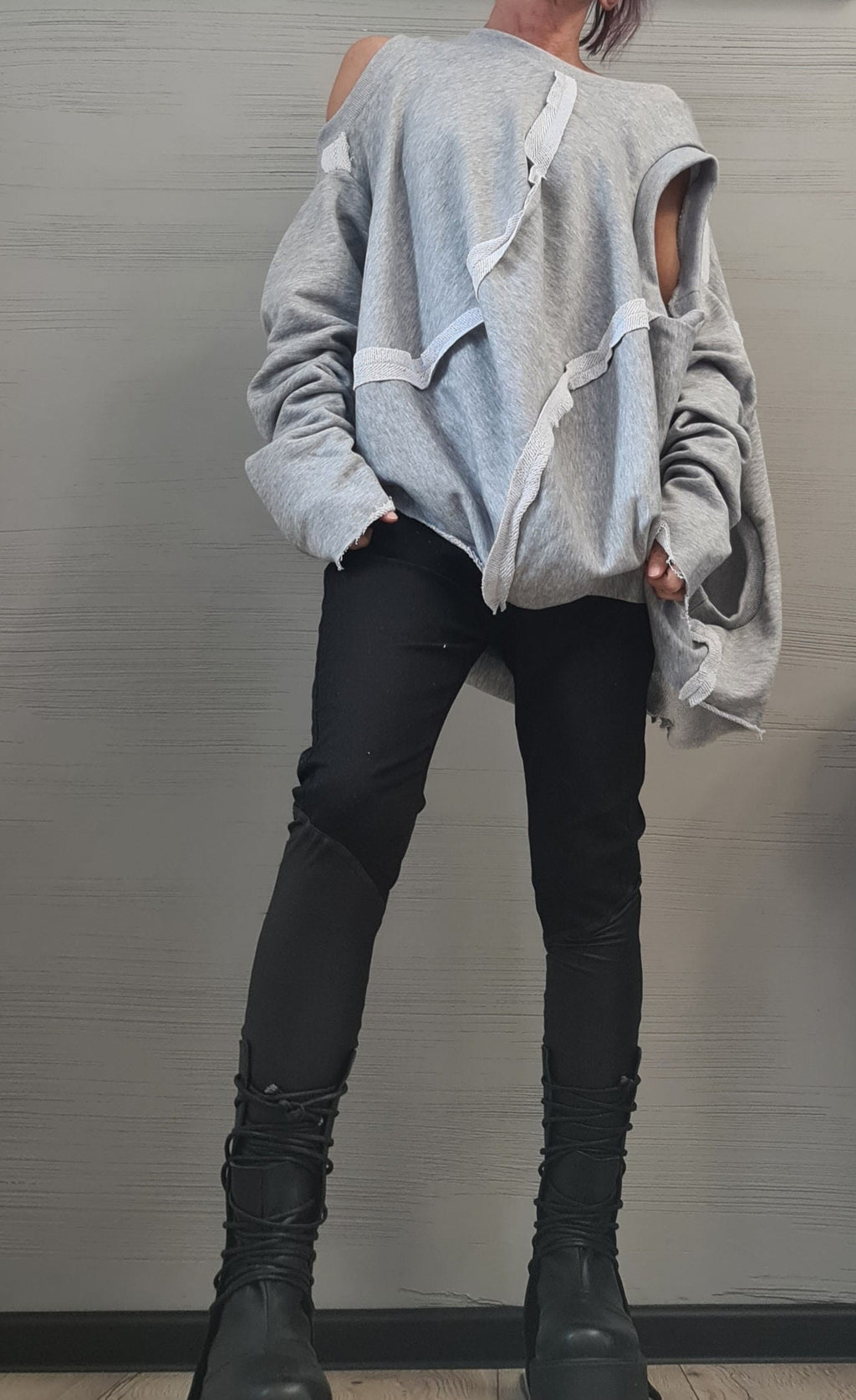 Asymmetrical tunic, Avant Garde Tunic, Loose Tunic, Deconstructed Top, Gothic tunic,  Long Short Sleeve Top DRESSSHOESCODE