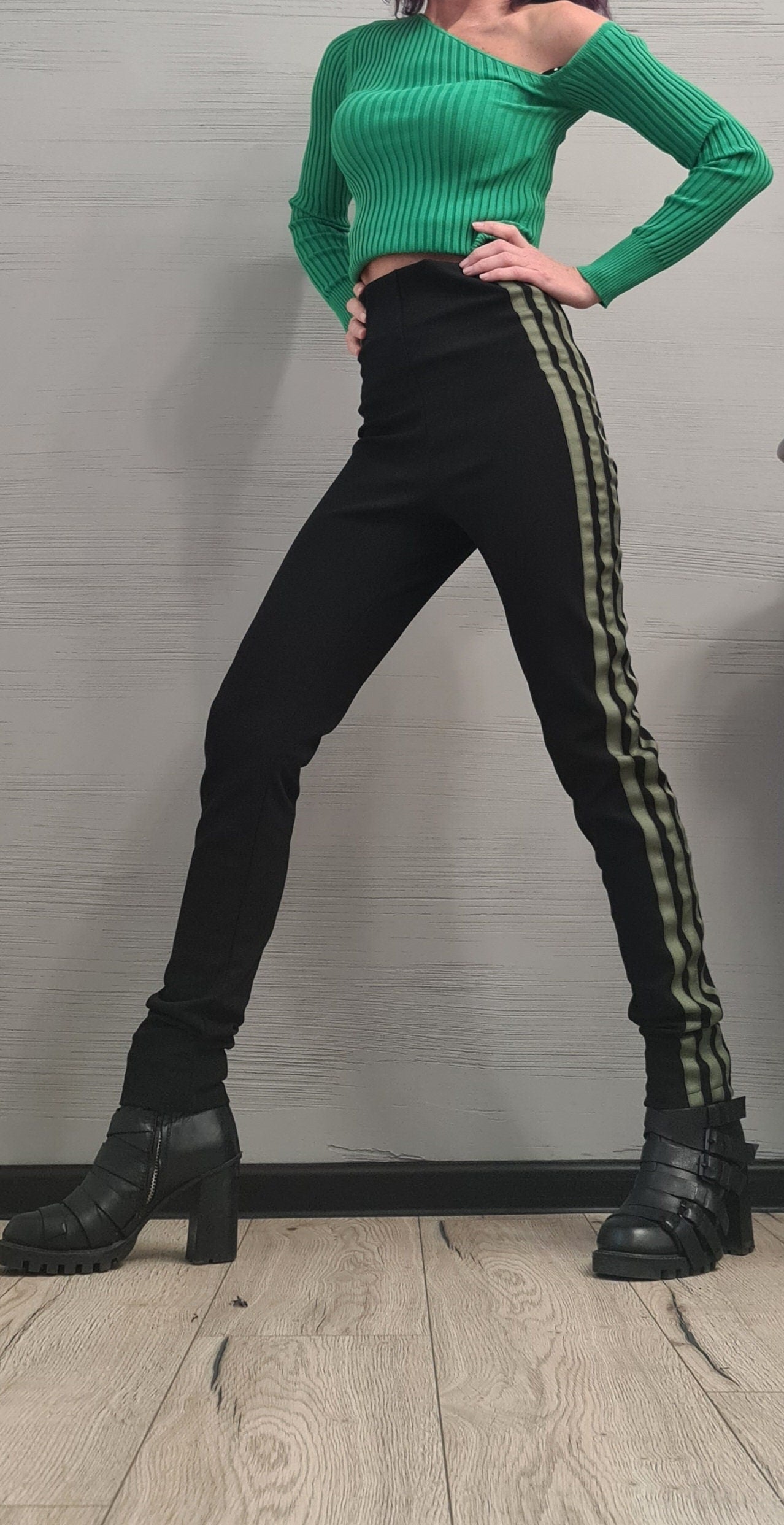 NEW COLLECTION Black Extra Long Leggings, Gothic Leggings, Sexy Slim Fit Black Pants, High waist