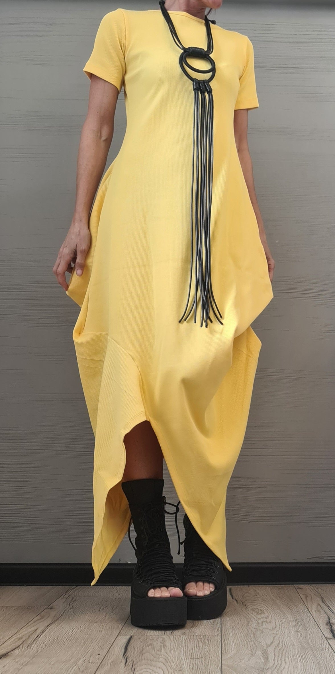 New collection Asymmetric Long Dress, Extravagant Fit Dress, Grunge Dress, Plus Size Clothing, Drape Dress, Loose Dress