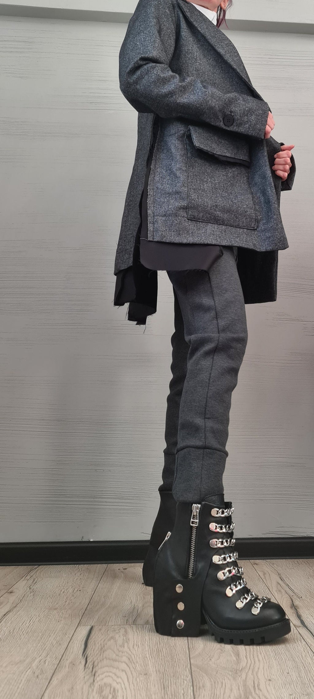 Asymmetric Jacket, Winter Jacket, Wool Jacket, Plus Size Clothing, Oversize Coat, Women Jacket, Gothic Jacket, Button Jacket