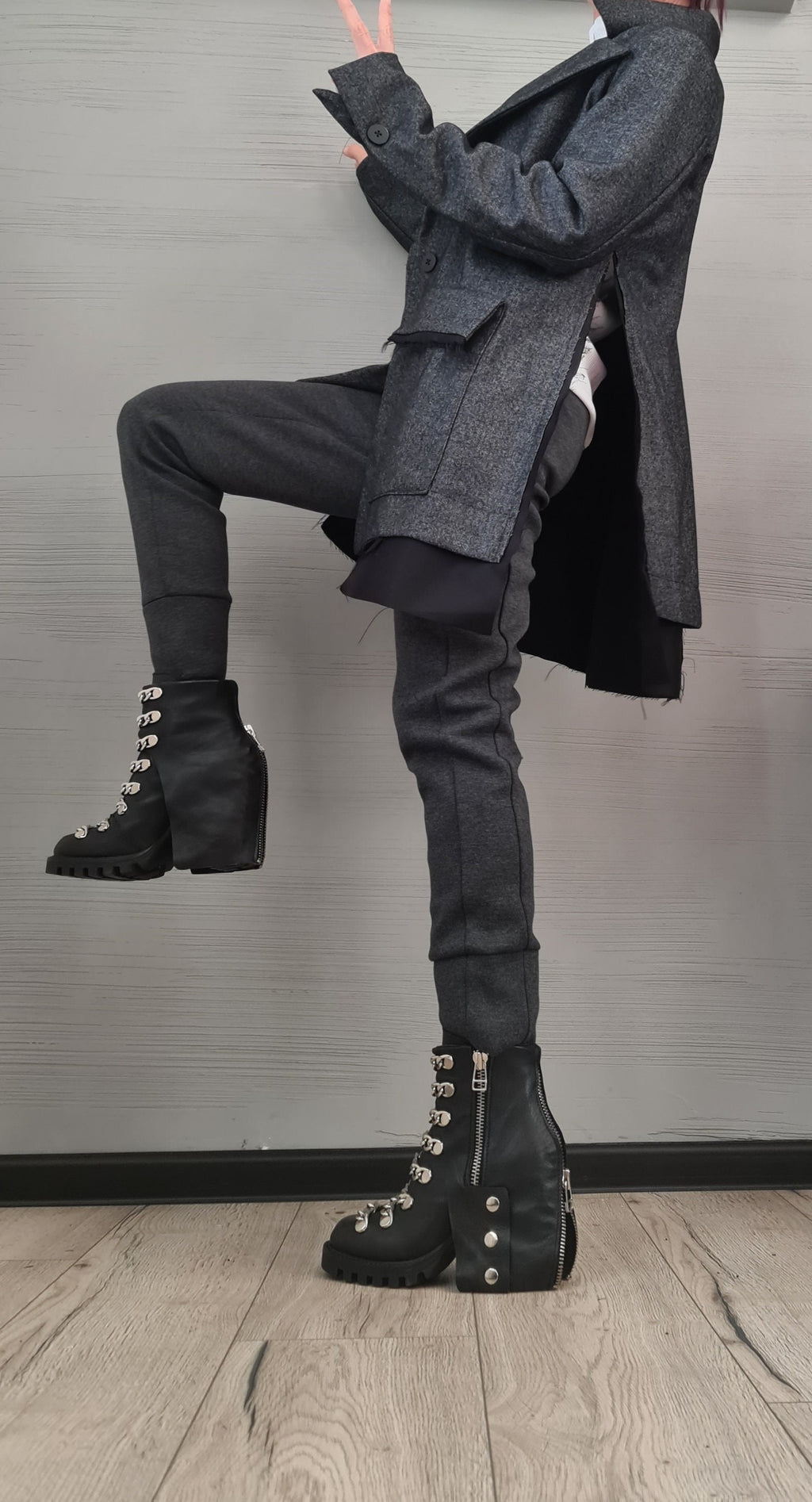 Asymmetric Jacket, Winter Jacket, Wool Jacket, Plus Size Clothing, Oversize Coat, Women Jacket, Gothic Jacket, Button Jacket