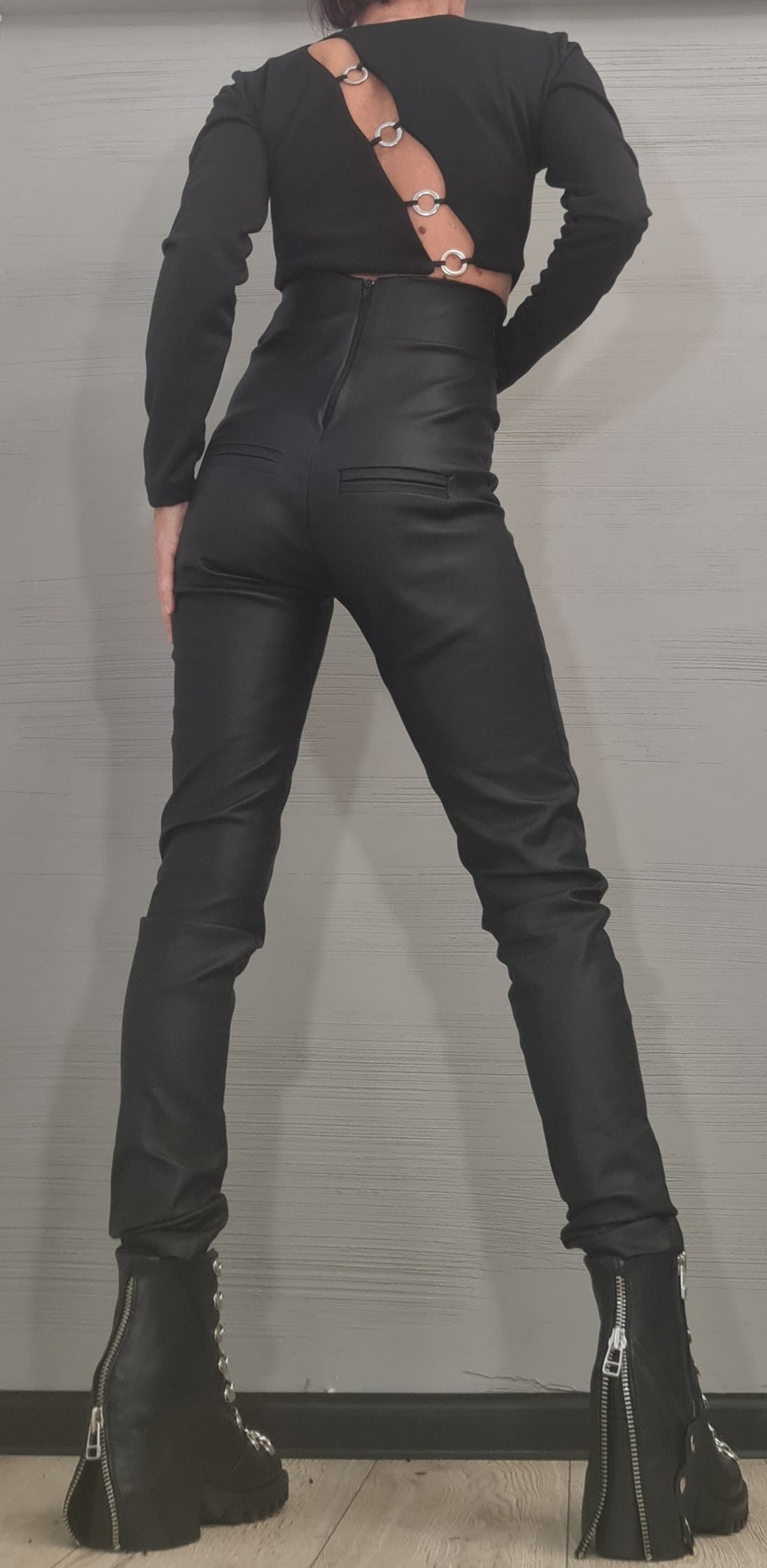 NEW Collection, Sexy Pants,  Еco leather Pants, Black Leggings, Gothic Pants, Extravagant Women Pants High waist