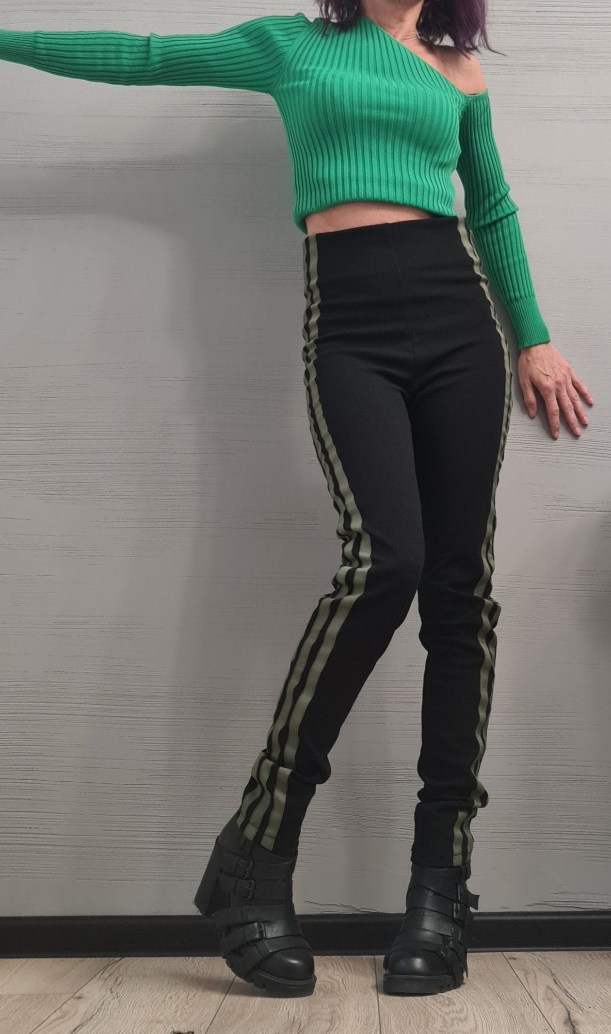 NEW COLLECTION Black Extra Long Leggings, Gothic Leggings, Sexy Slim Fit Black Pants, High waist