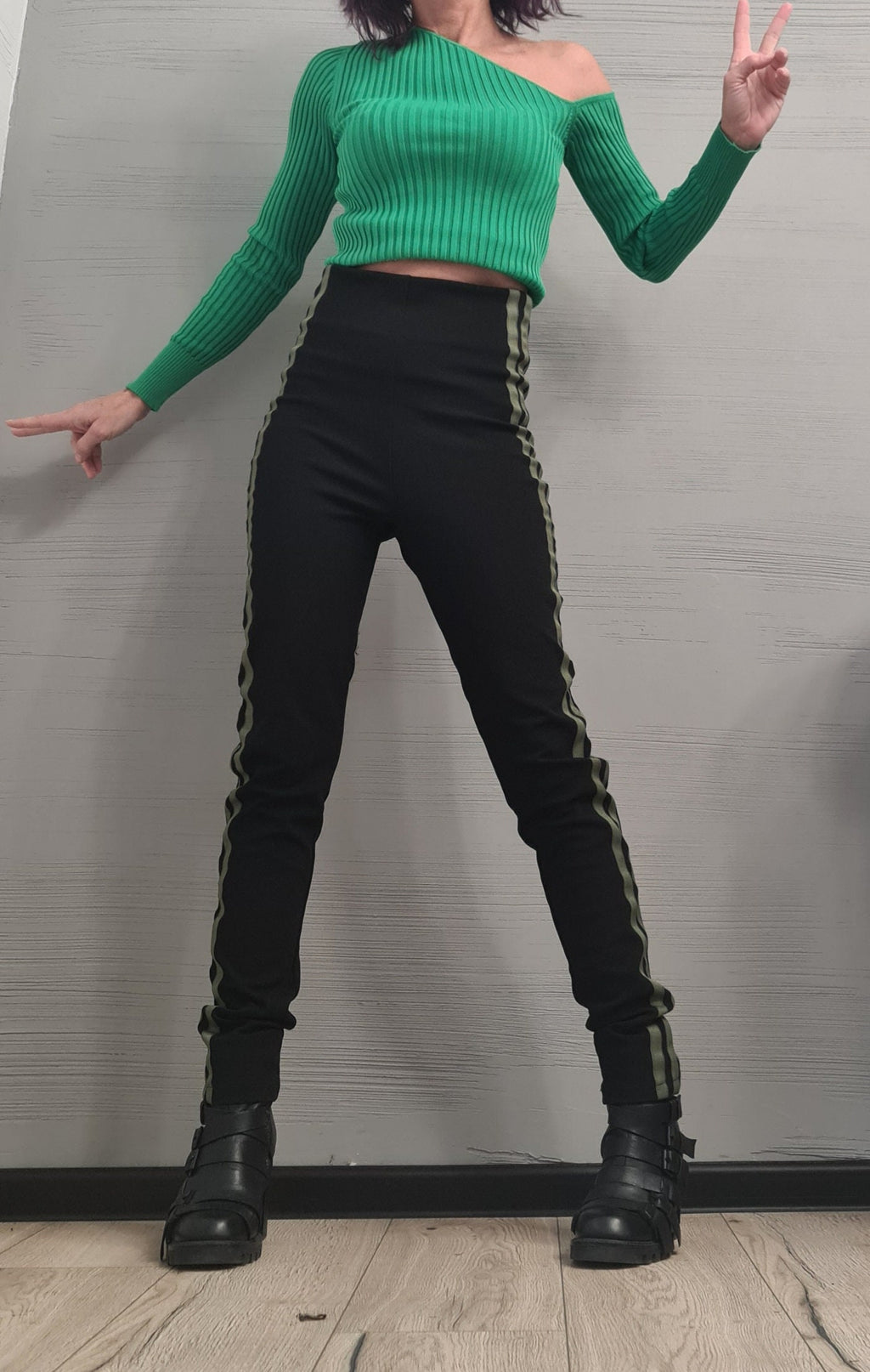 NEW COLLECTION Black Extra Long Leggings, Gothic Leggings, Sexy Slim Fit Black Pants, High waist