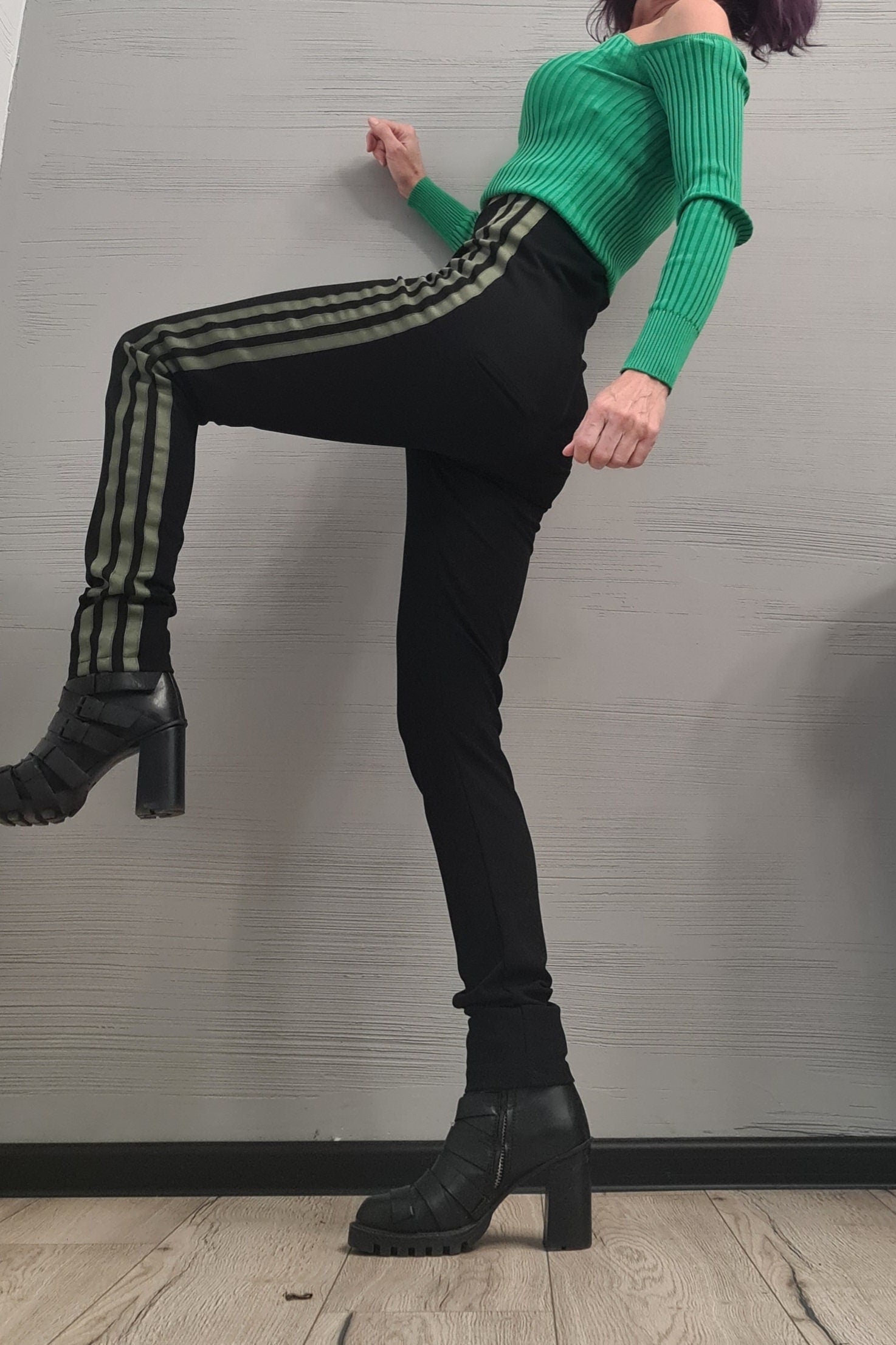 NEW COLLECTION Black Extra Long Leggings, Gothic Leggings, Sexy Slim Fit Black Pants, High waist