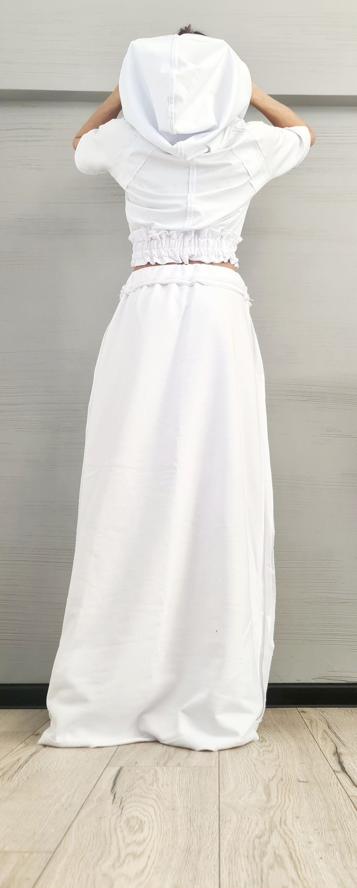 New collection Blouse And Skirt Set, Cotton Women Costume, Extravagant Skirt, Sexy Women Suit, Avant Garde Skirt Outside Seam