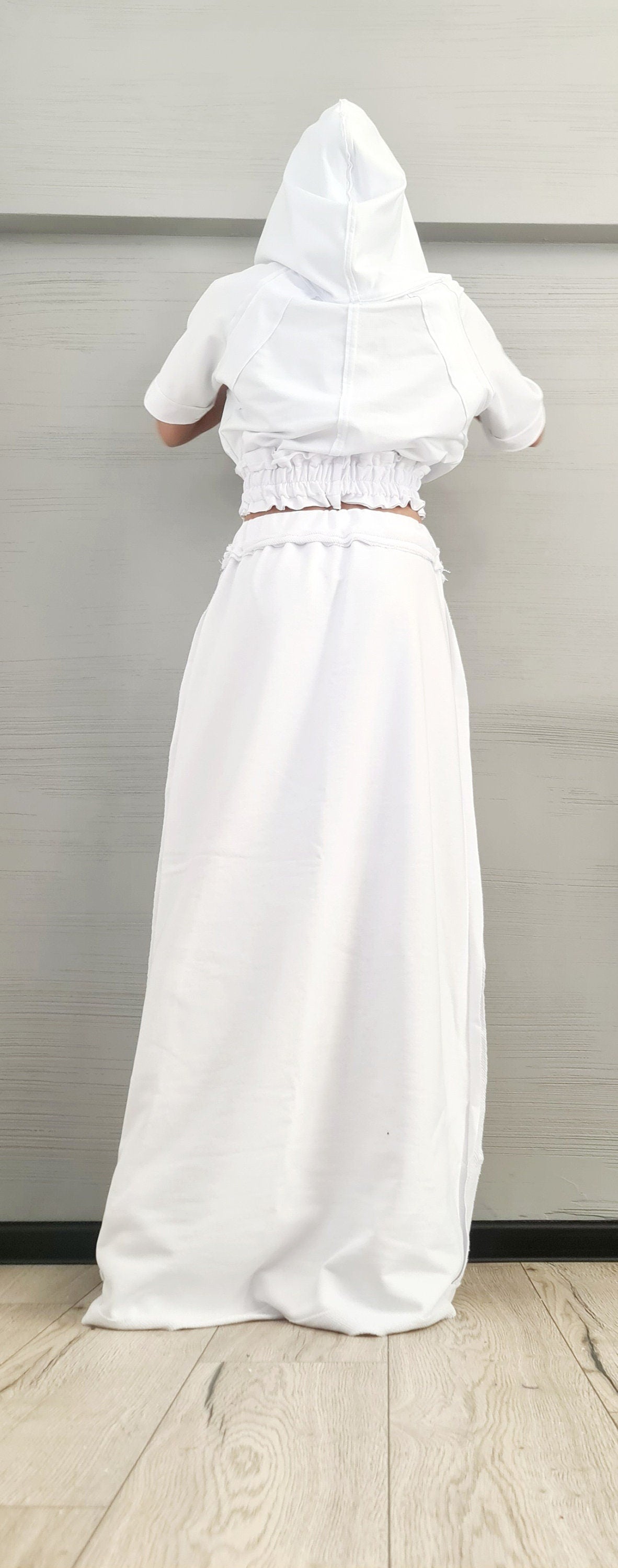 New collection Blouse And Skirt Set, Cotton Women Costume, Extravagant Skirt, Sexy Women Suit, Avant Garde Skirt Outside Seam