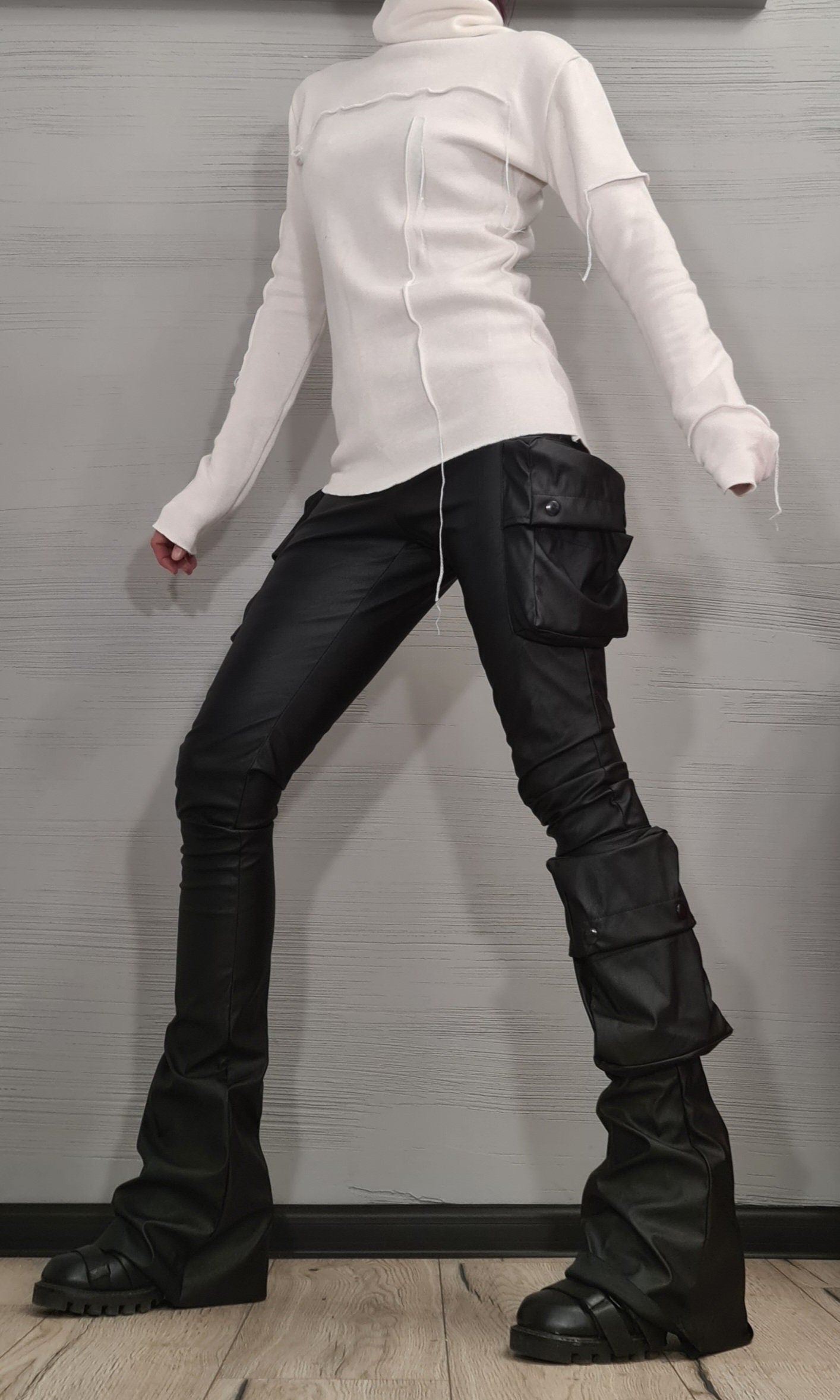 NEW Collection Knitted Sexy Black Turtle Neck Fitted Top Blouse, Extravagant Beige Blouse, Warm and soft blouse, Sexy Top, Outer seam