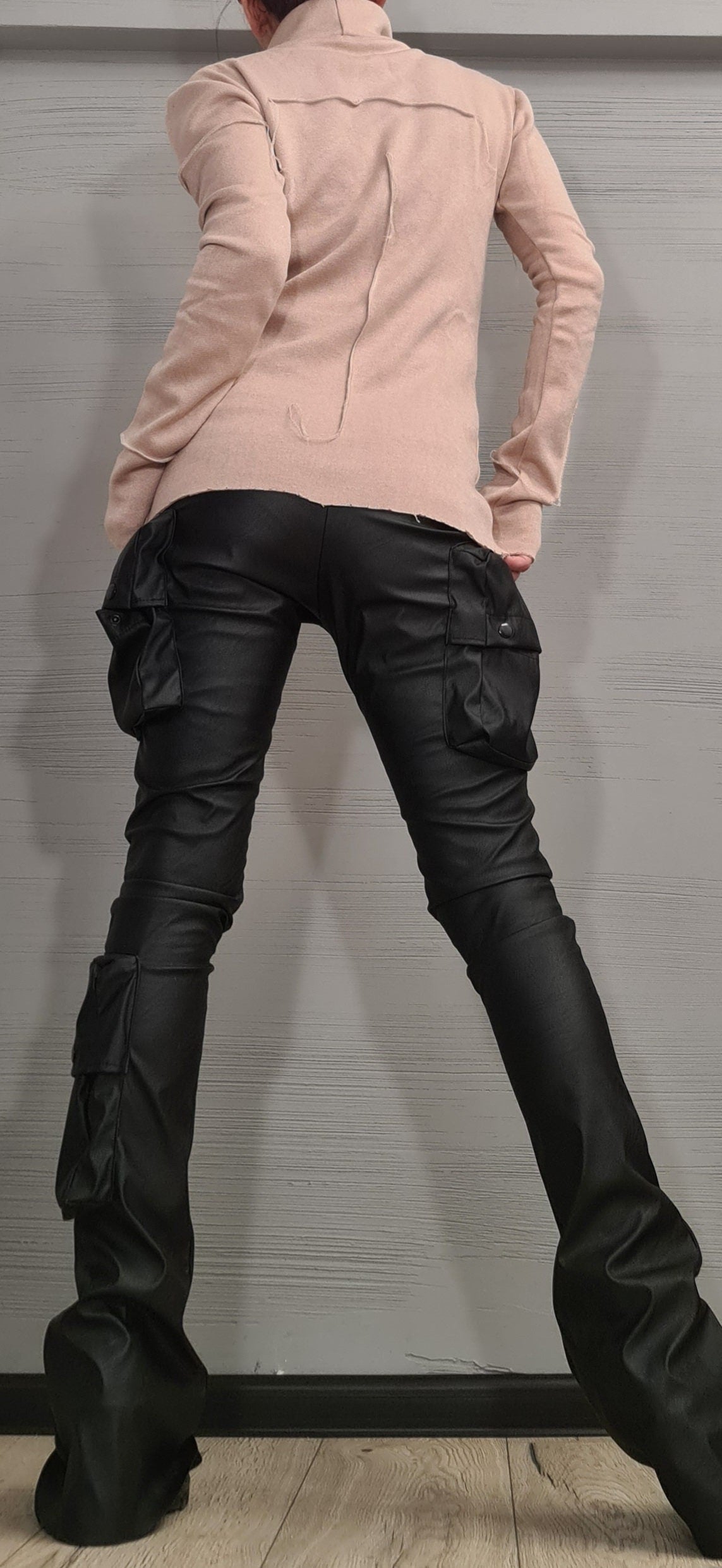 NEW Collection Knitted Sexy Black Turtle Neck Fitted Top Blouse, Extravagant Beige Blouse, Warm and soft blouse, Sexy Top, Outer seam