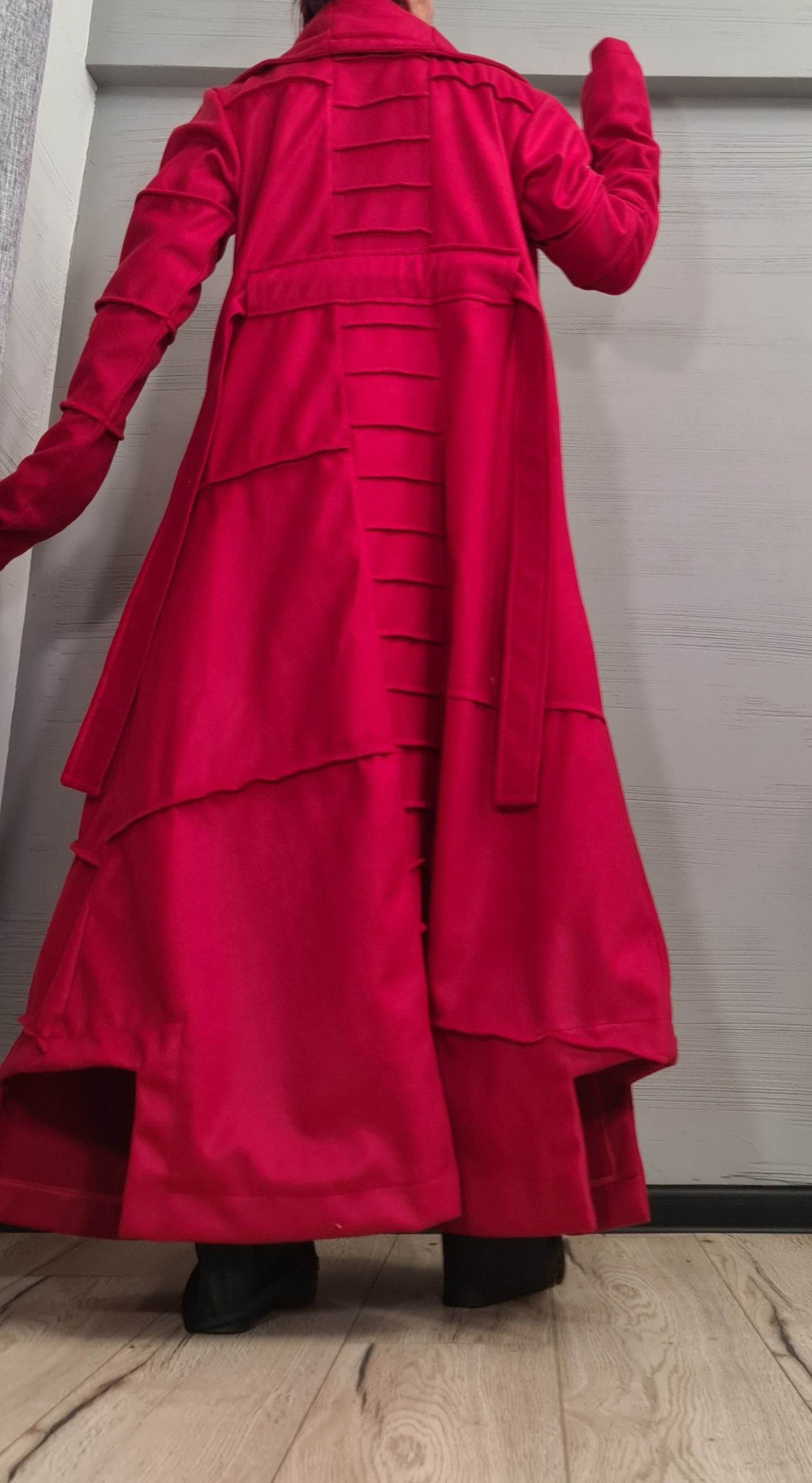 New collection Extravagant Long Coat, Avant Garde Asymmetric Coat, Wool Coat, Gothic Coat, Women Coat