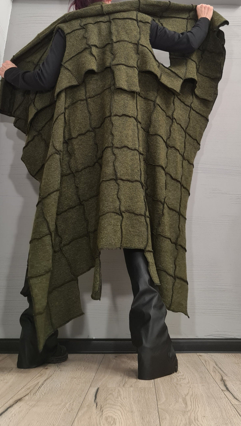 Asymmetric cardigan, Knitted Vest, Loose Vest, Long Vest, Loose Knit Vest, Avant Garde Clothing, Sleeveless cardigan