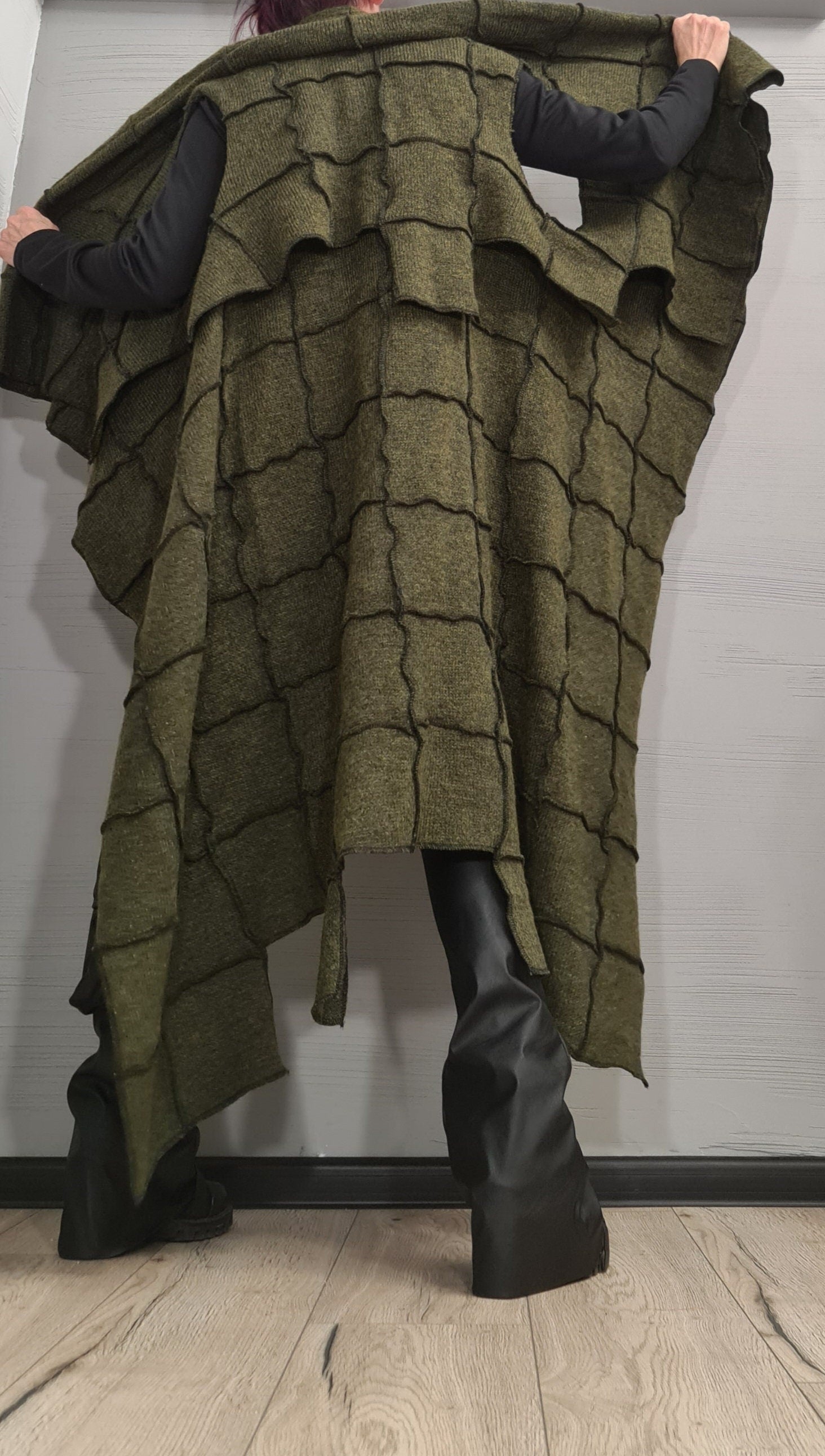 Asymmetric cardigan, Knitted Vest, Loose Vest, Long Vest, Loose Knit Vest, Avant Garde Clothing, Sleeveless cardigan