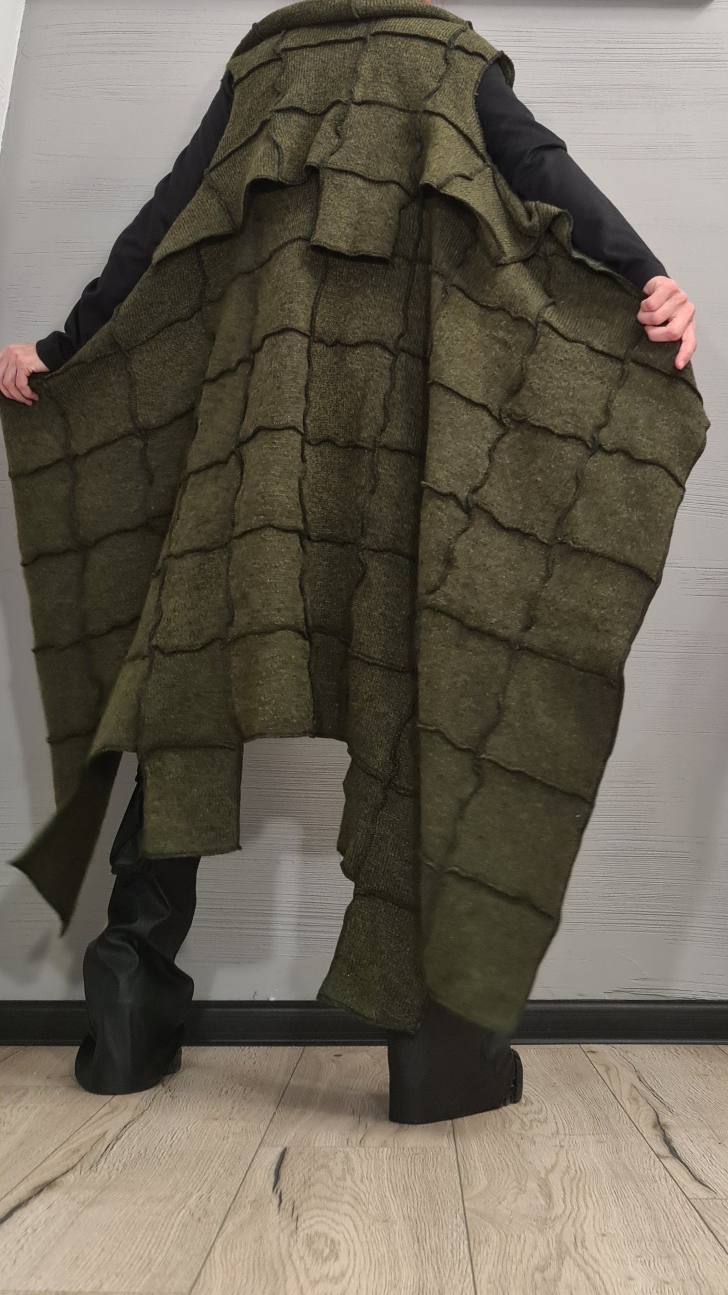 Asymmetric cardigan, Knitted Vest, Loose Vest, Long Vest, Loose Knit Vest, Avant Garde Clothing, Sleeveless cardigan