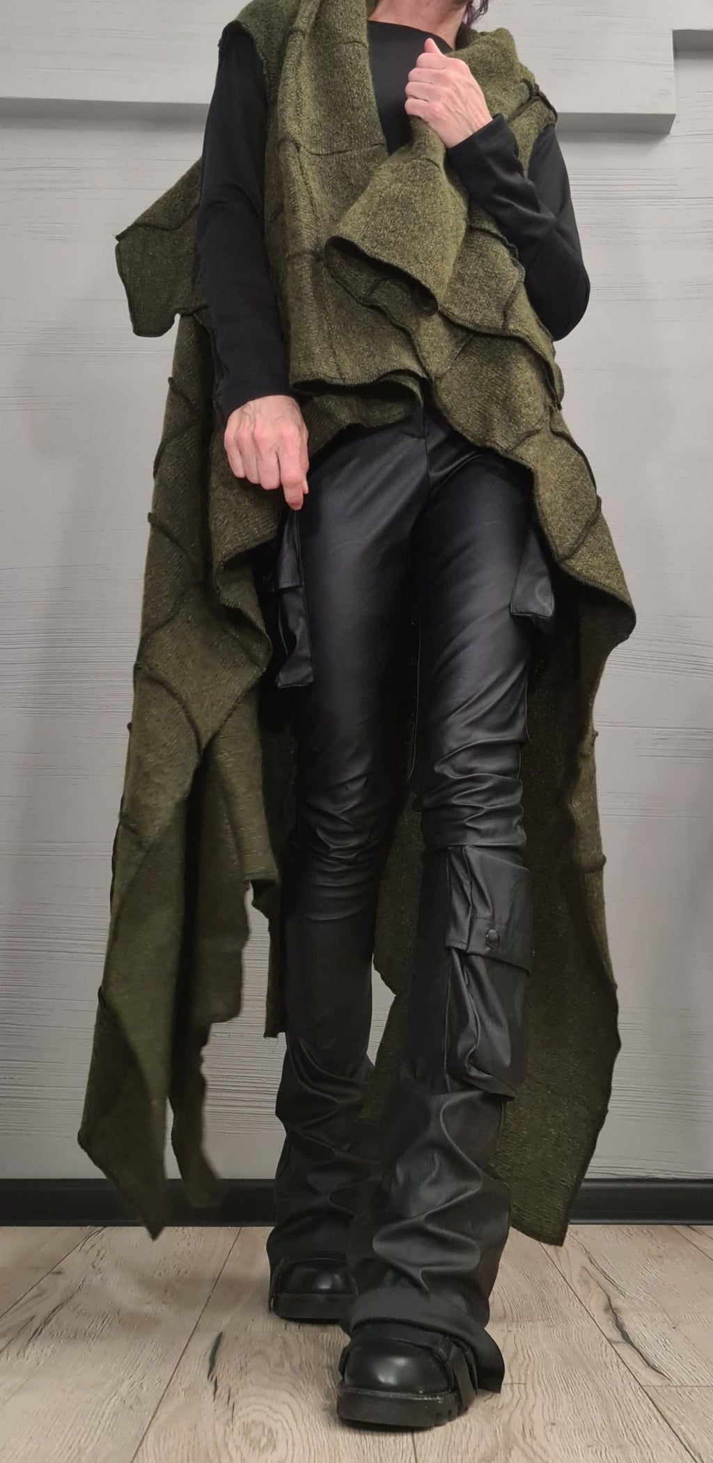 Asymmetric cardigan, Knitted Vest, Loose Vest, Long Vest, Loose Knit Vest, Avant Garde Clothing, Sleeveless cardigan