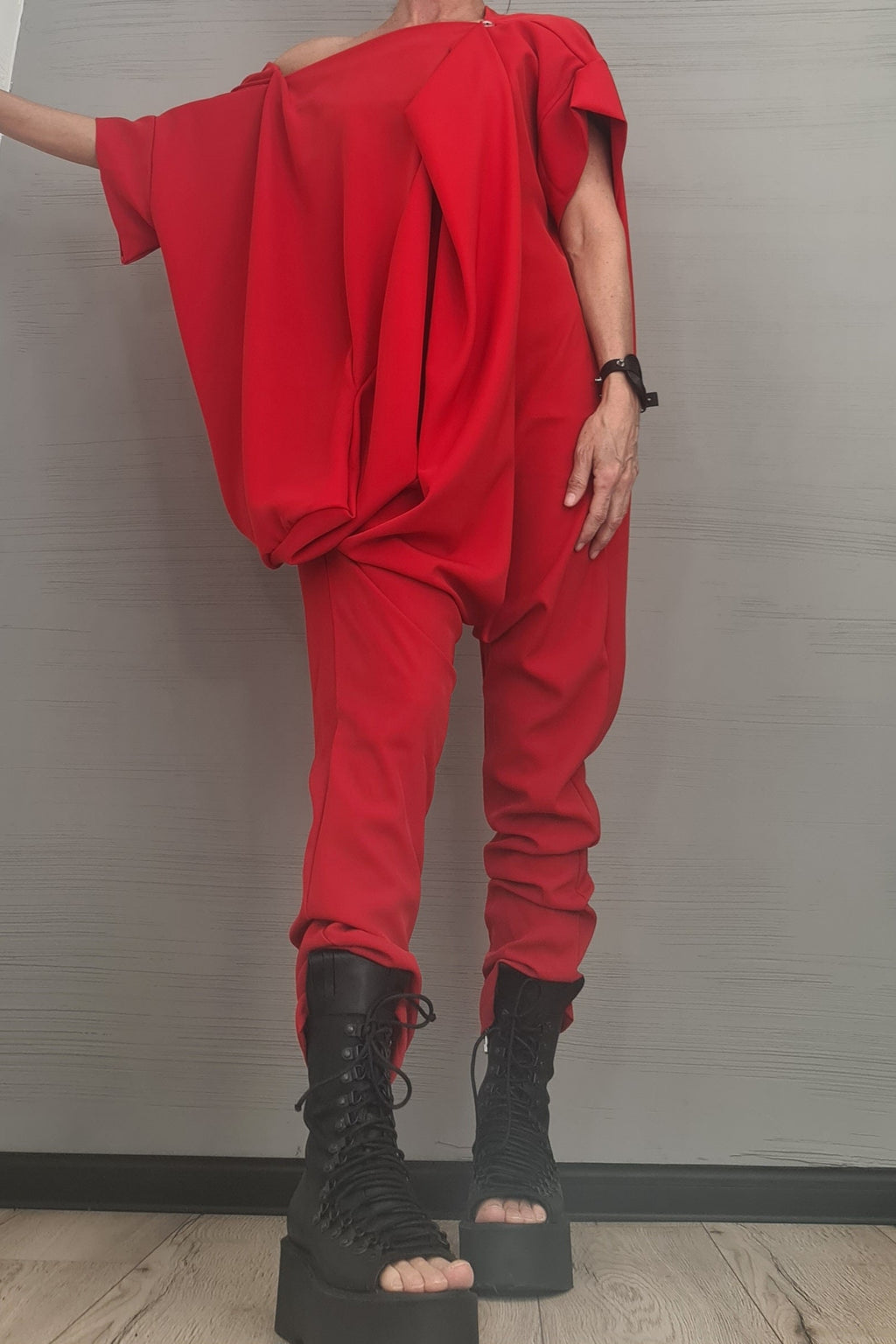 Asymmetric long Jumpsuit, Harem Jumpsuit, Boho Jumpsuit, Extravagant Wide Overall,  Sleeveless Jumpsuit DRESSSHOESCODE