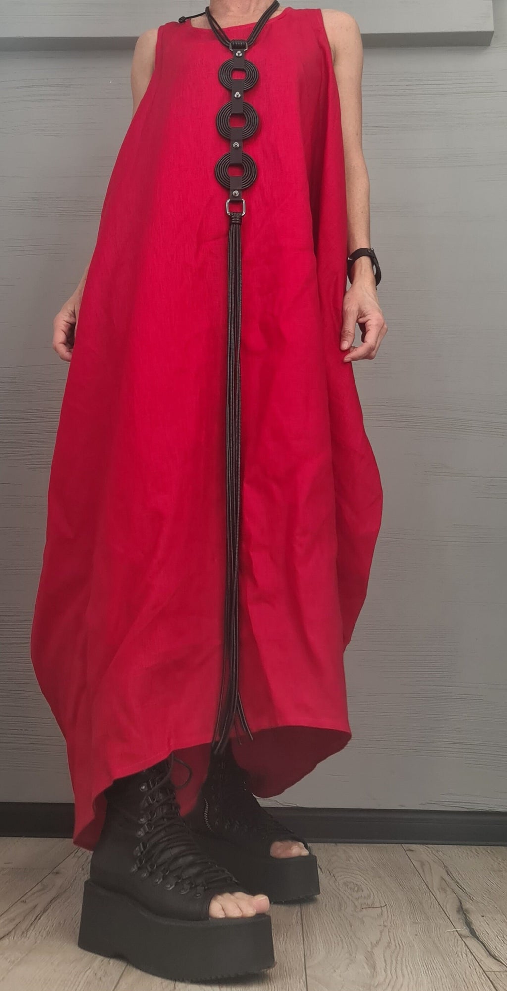 Linen Asymmetric Dress with Corset, Extravagant Oversize  Long Dress, Open Back Dress, Sexy Long Dress, Sleeveless Dress, Summer Dress