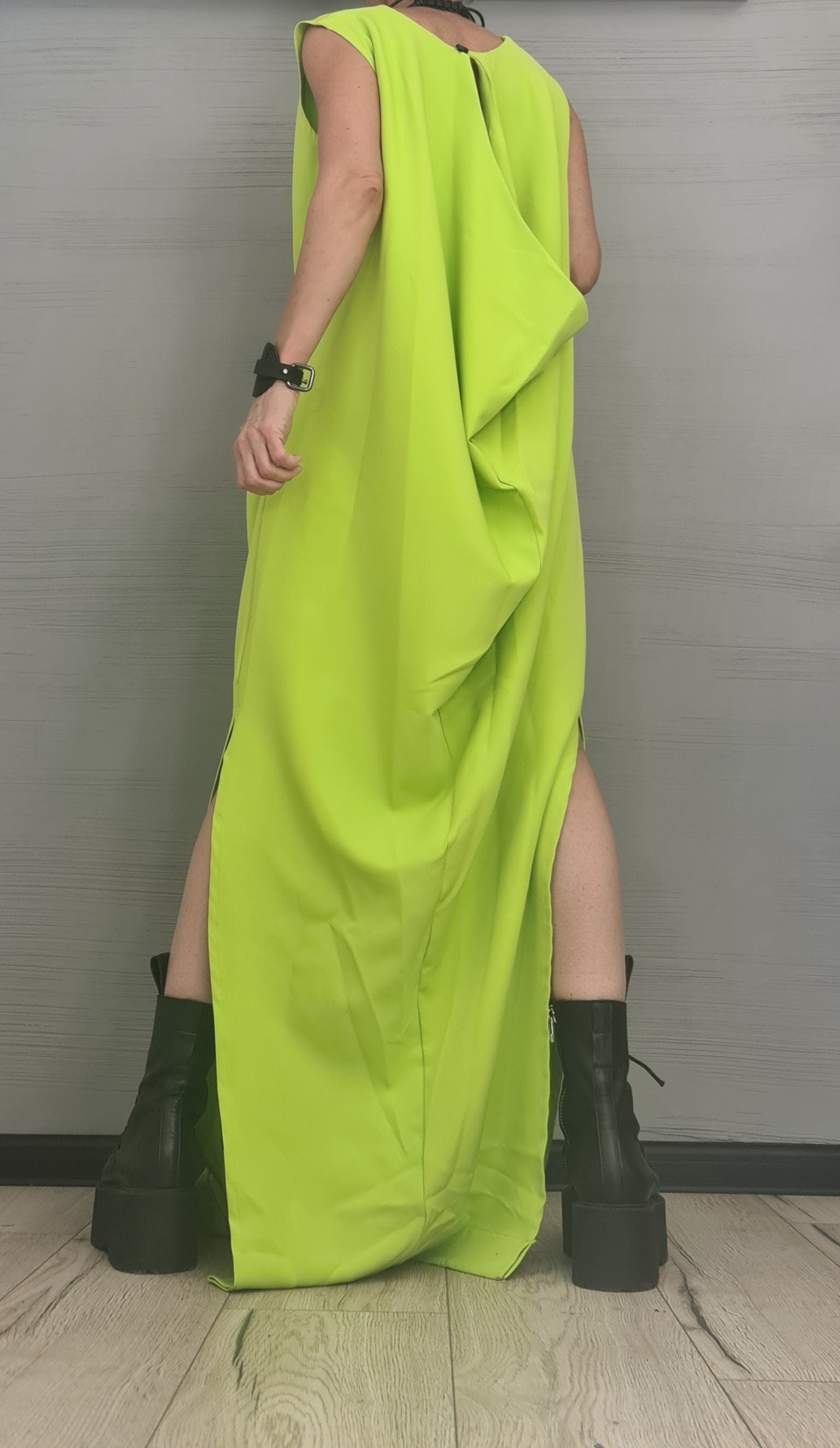 Asymmetric Extravagant Dress, Maxi Dress, Plus Size Clothing, Sexy Long Dress, Avant Garde Dress, Loose Dress, Drape Dress