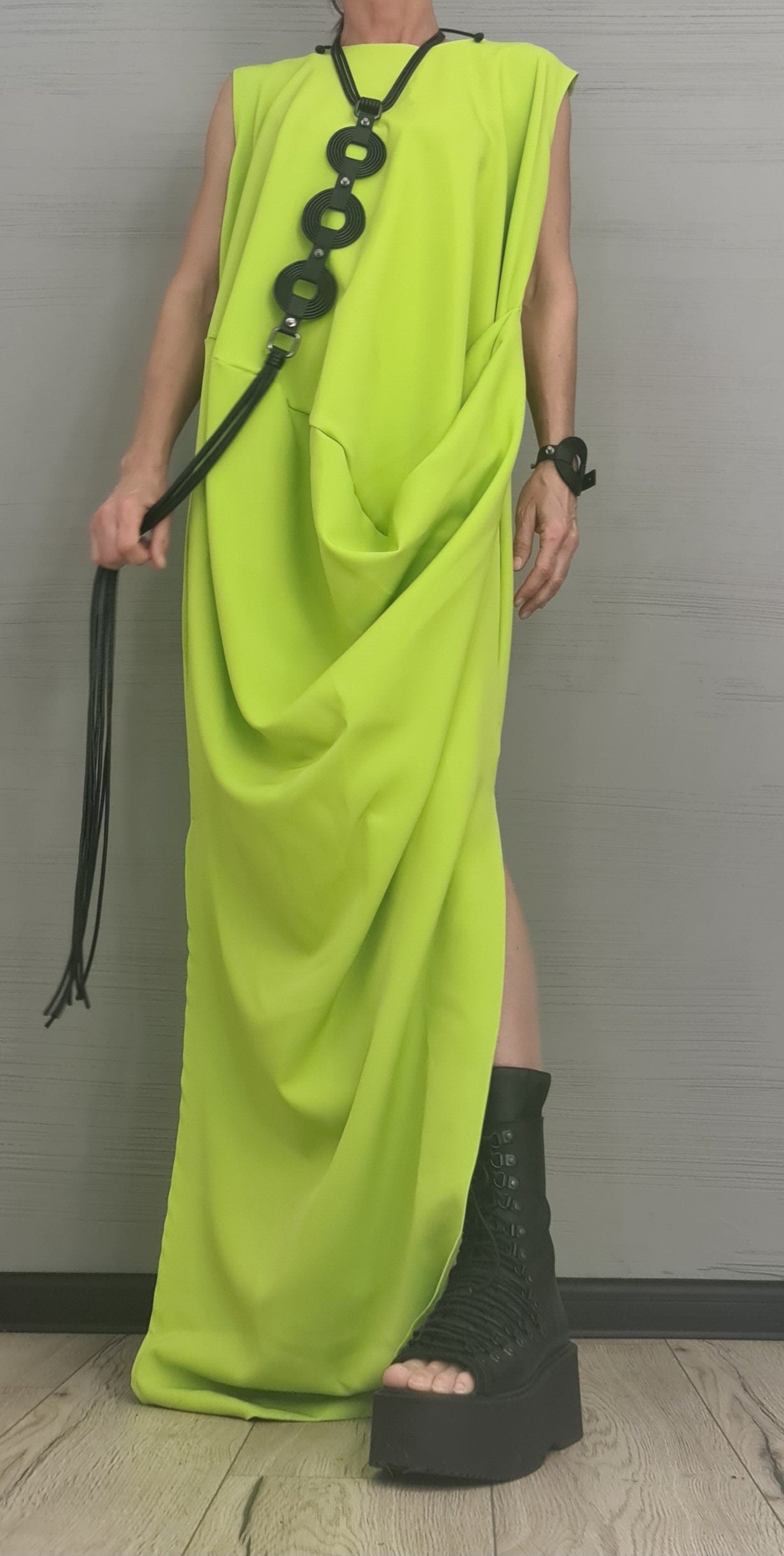 Asymmetric Extravagant Dress, Maxi Dress, Plus Size Clothing, Sexy Long Dress, Avant Garde Dress, Loose Dress, Drape Dress